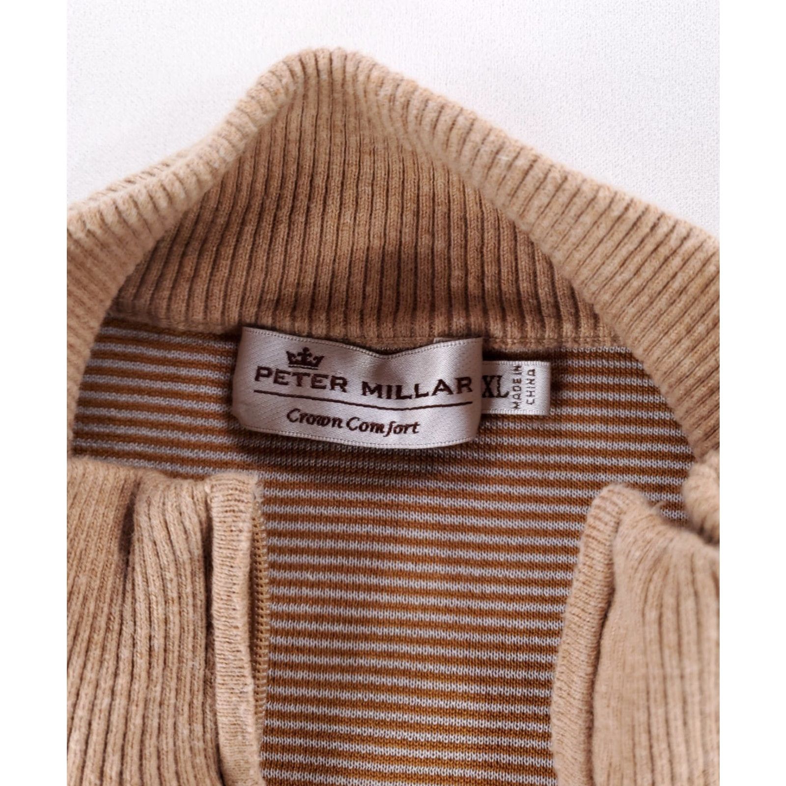 Peter Millar Peter Millar Crown Comfort 1/4 Zip Pullover Shirt Tan Brown Long Sleeve Mens XL Brown 1/4 Zip Pullover Shirt Mens XL, Crown Comfort, Peter Millar Size US XL / EU 56 / 4 - 4 Thumbnail