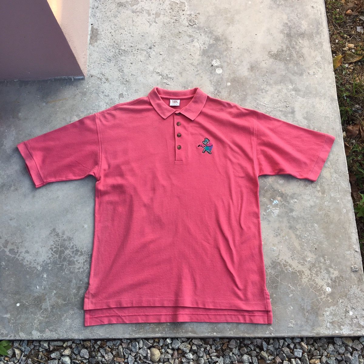 image of Crazy Shirts x Made In USA Vintage Crazy Shirt Polo in Pink, Men's (Size Medium)