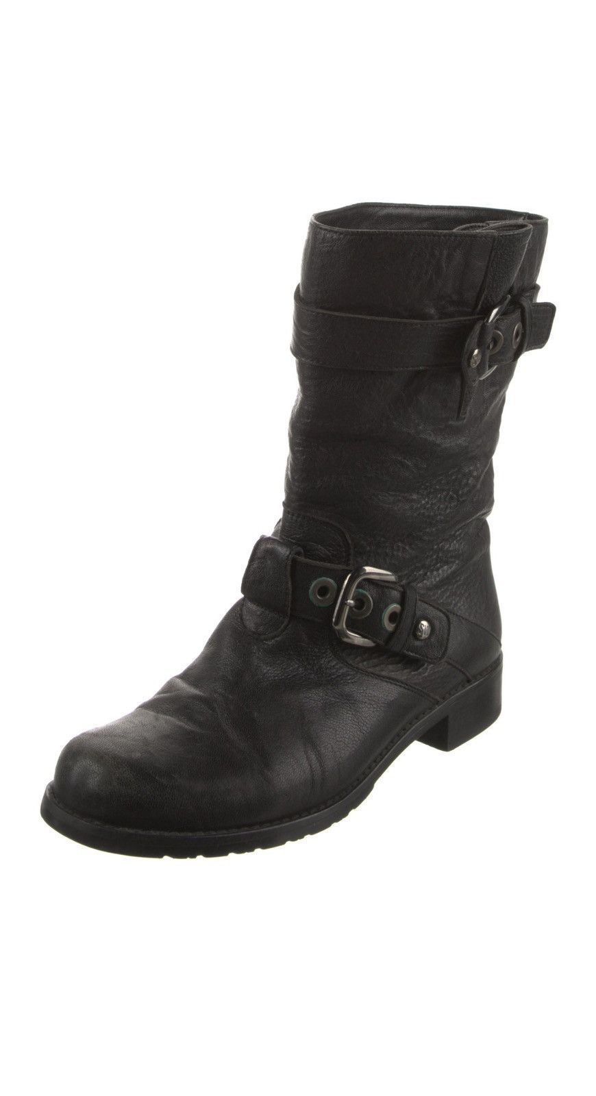 Stuart Weitzman Leather Moto Biker Boots Size US 7 / IT 37 - 1 Thumbnail