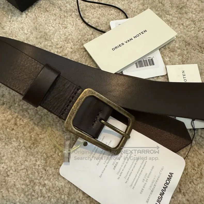 Dries Van Noten Dries Van Noten Distressed Brown Leather Buckle Belt Size ONE SIZE - 7 Thumbnail
