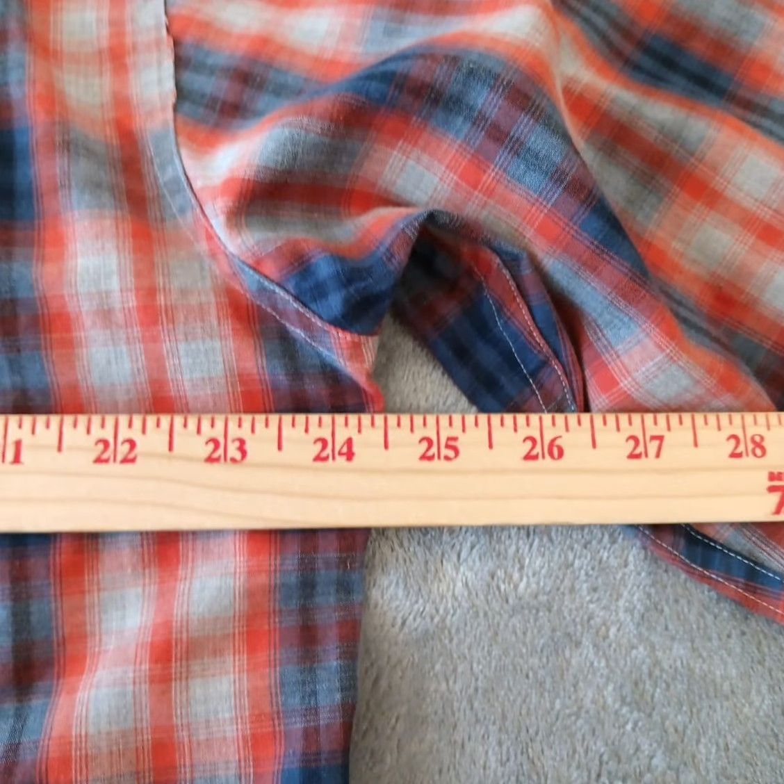 Chaps Chaps Shirt Mens Large Orange Blue Plaid Long Sleeve Button Down Easy Care Shirt Size US L / EU 52-54 / 3 - 7 Thumbnail
