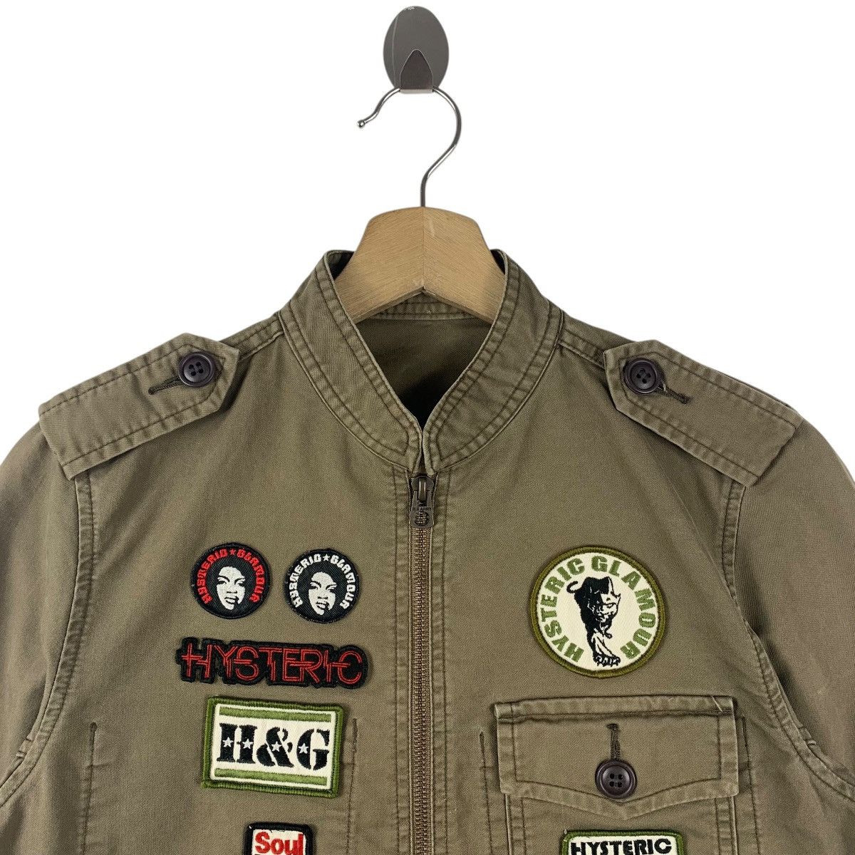 Hysteric Glamour × Japanese Brand Vintage HYSTERIC GLAMOUR military jacket embroidery patch Size US S / EU 44-46 / 1 - 2 Thumbnail