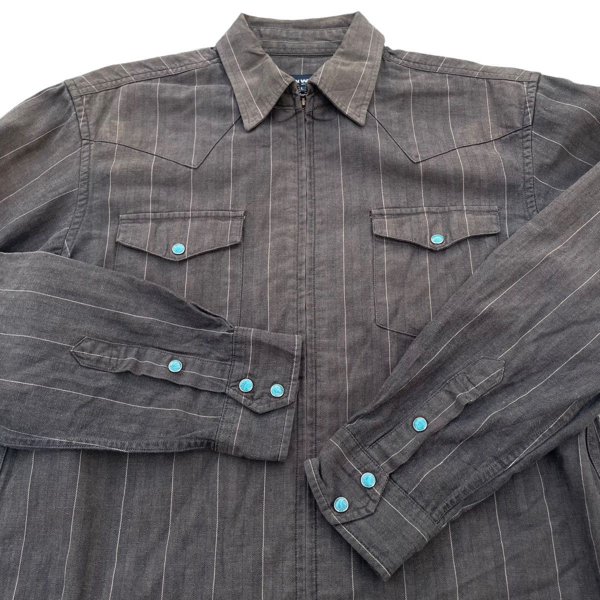 Issey Miyake 🇯🇵 VINTAGE FINWAY STRIPES FULL ZIP JACKET Size US L / EU 52-54 / 3 - 7 Thumbnail