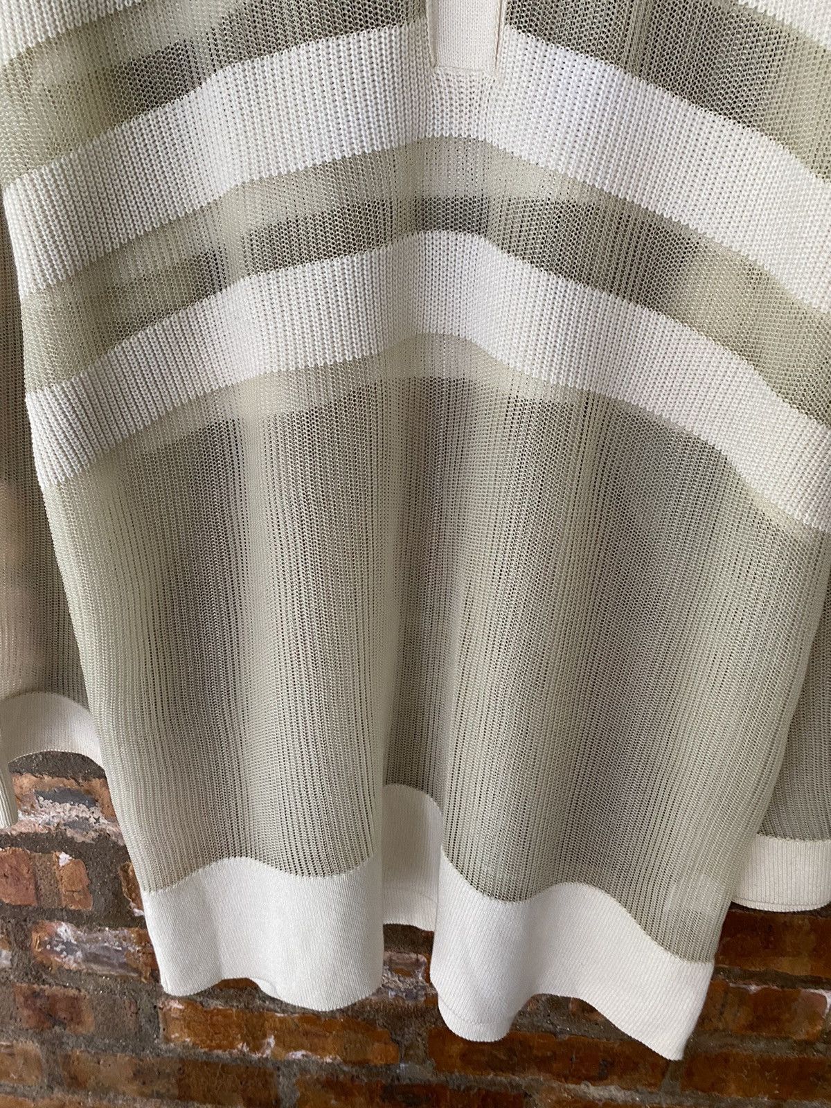 Homme Plisse Issey Miyake × Issey Miyake 2000s ISSEY MIYAKE Mesh Net stripe oversize shirt Size US L / EU 52-54 / 3 - 7 Thumbnail