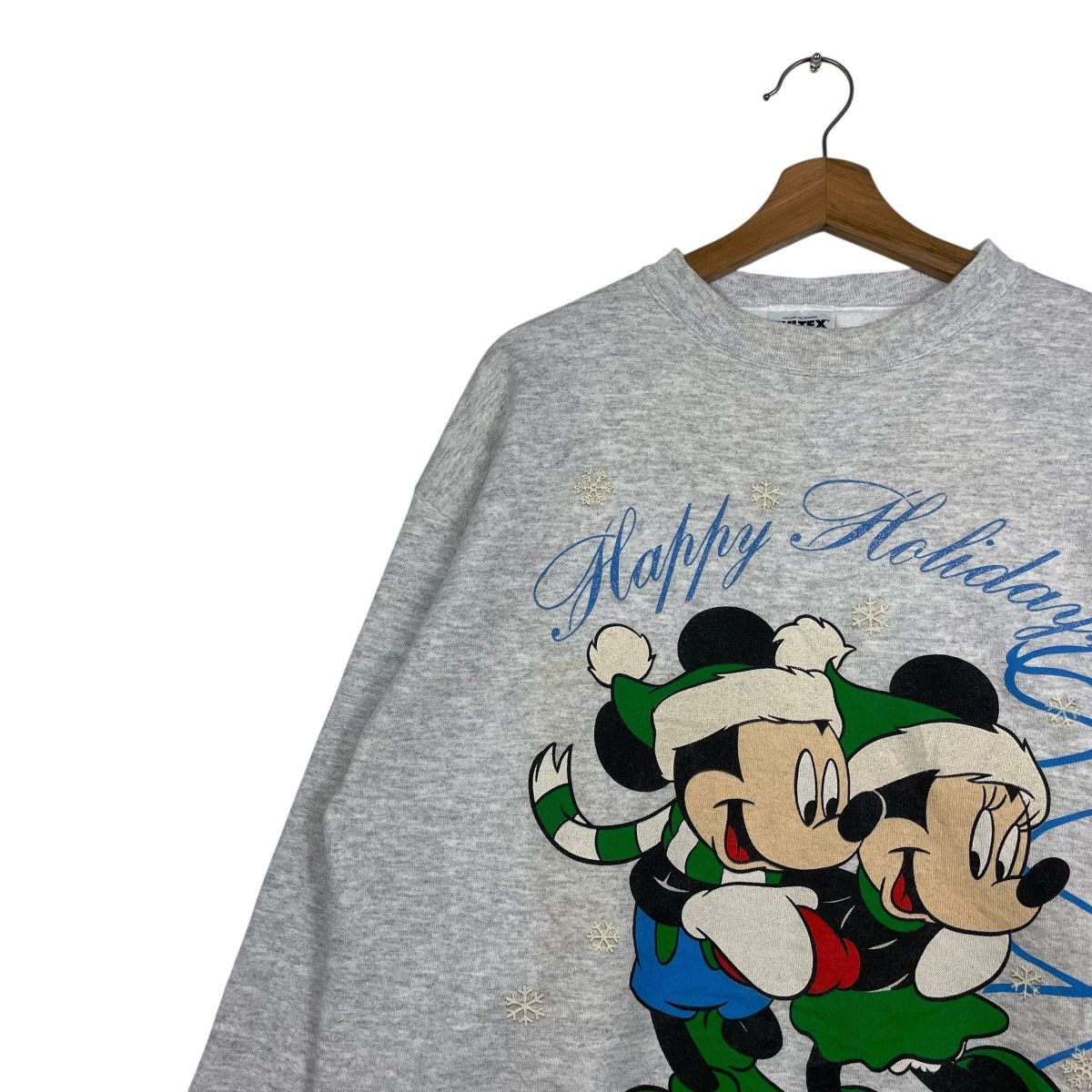 Tultex Vintage 90s Mickey Mouse Happy Holiday Hawaii Sweatshirt Size US L / EU 52-54 / 3 - 6 Thumbnail