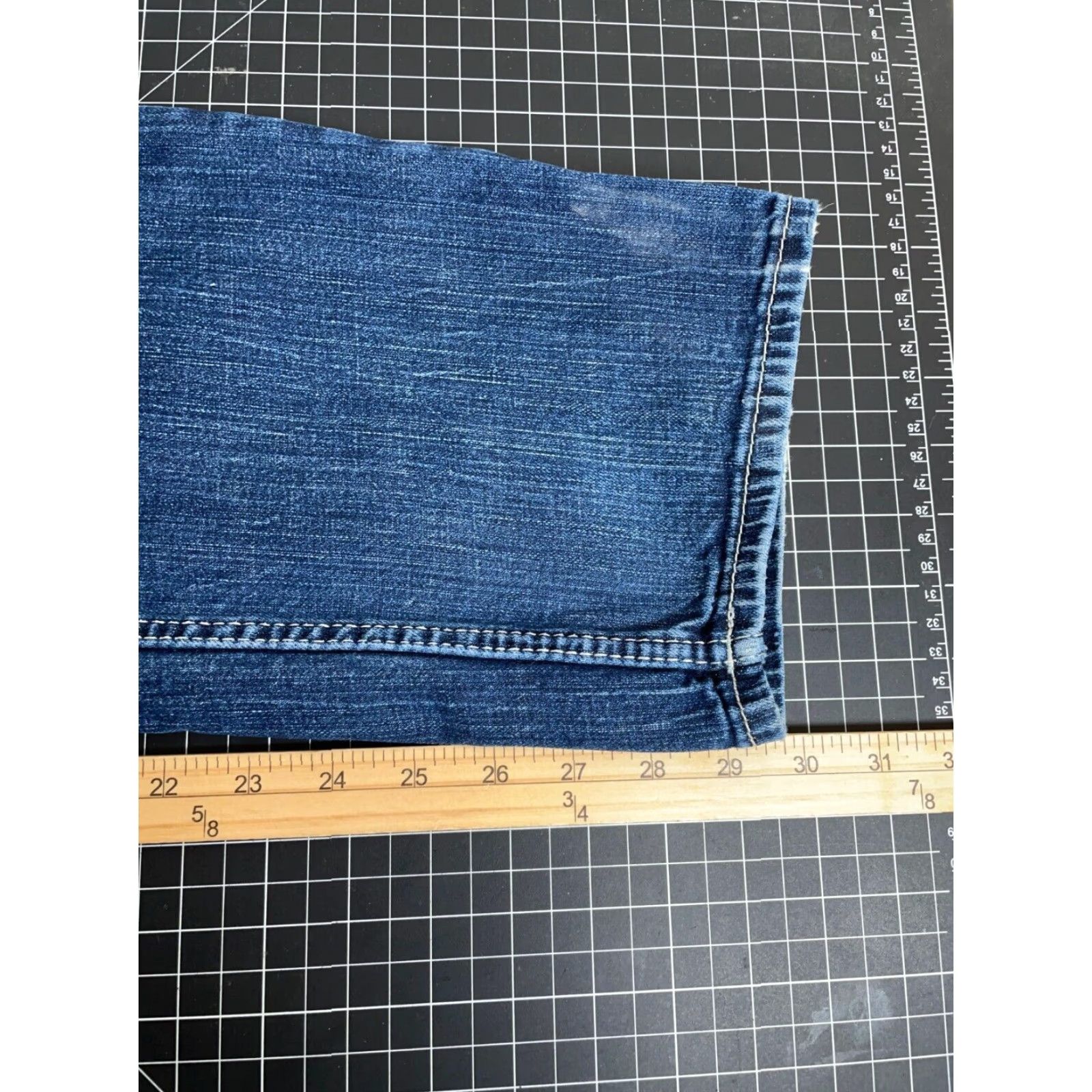 Vintage VINTAGE BKE Carter Men's 33 x 30 Blue Denim Straight Leg Low Rise Stretch Jeans Size US 33 - 6 Thumbnail