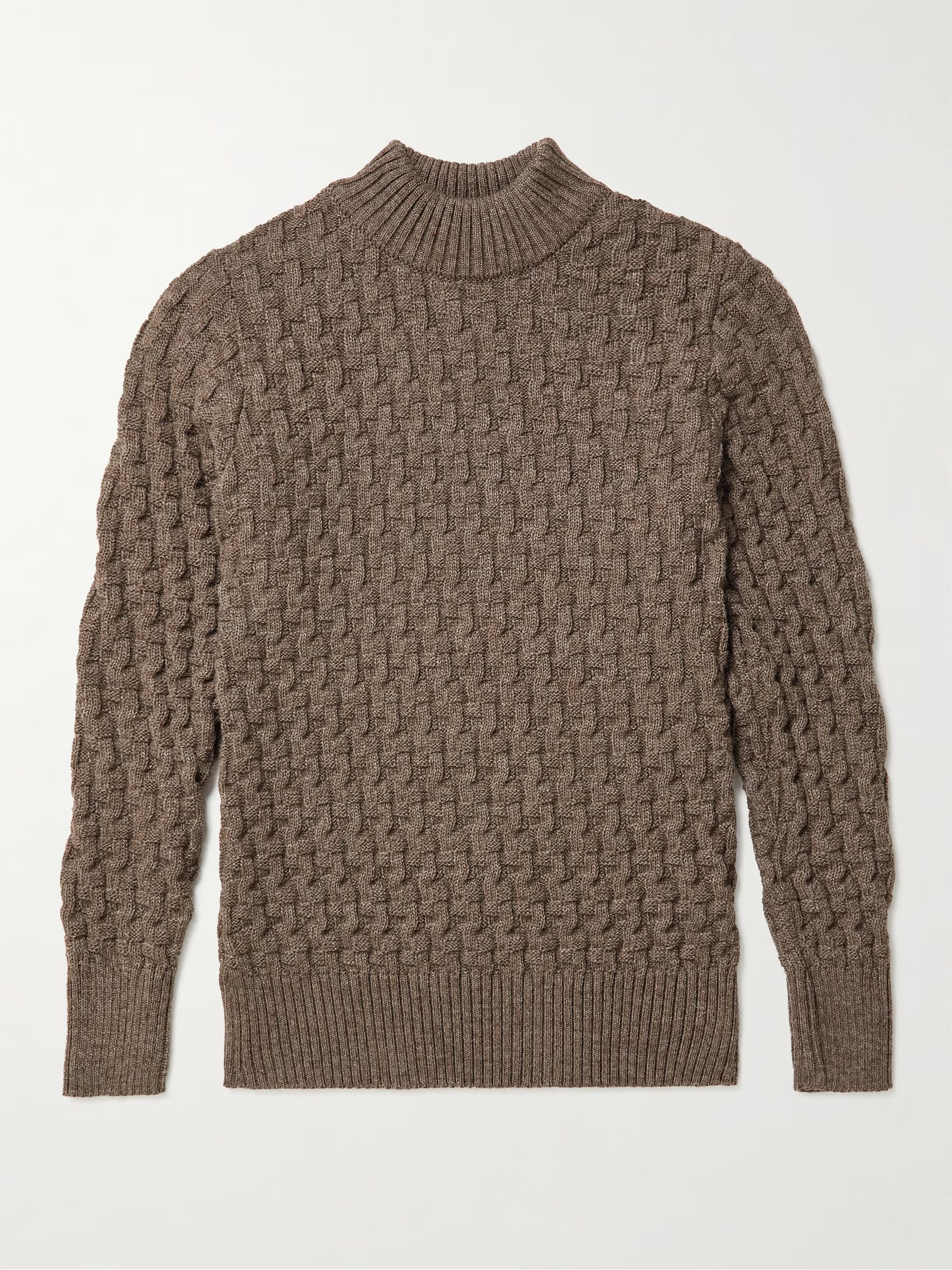 image of S N S Herning Stark Virgin Wool Sweater - Natural Nutmeg in Brown, Men's (Size Medium)