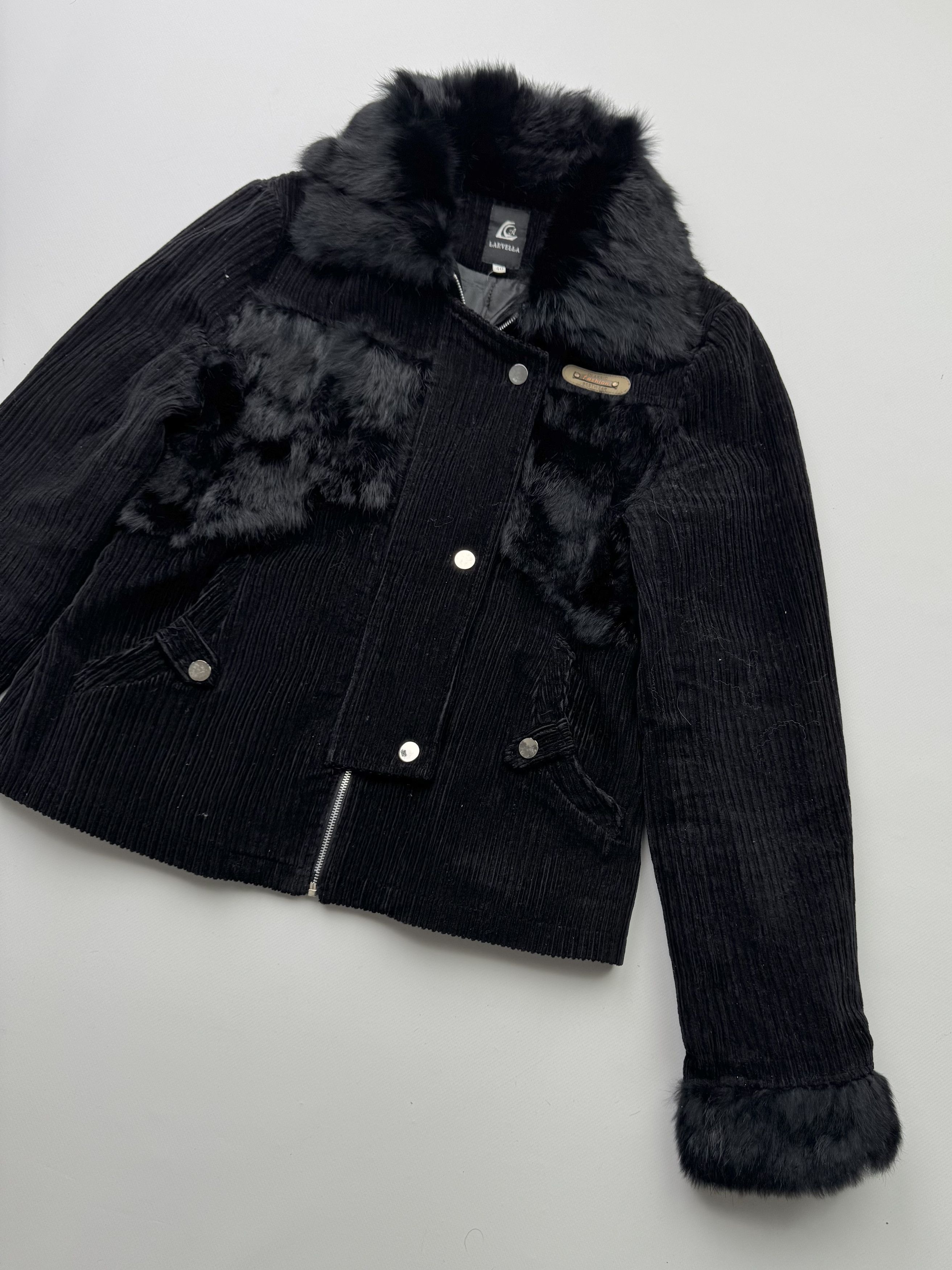 Japanese Brand Vintage Cropped Jacket With Real Fur Details B729(V199)E2 Size S / US 4 / IT 40 - 3 Thumbnail