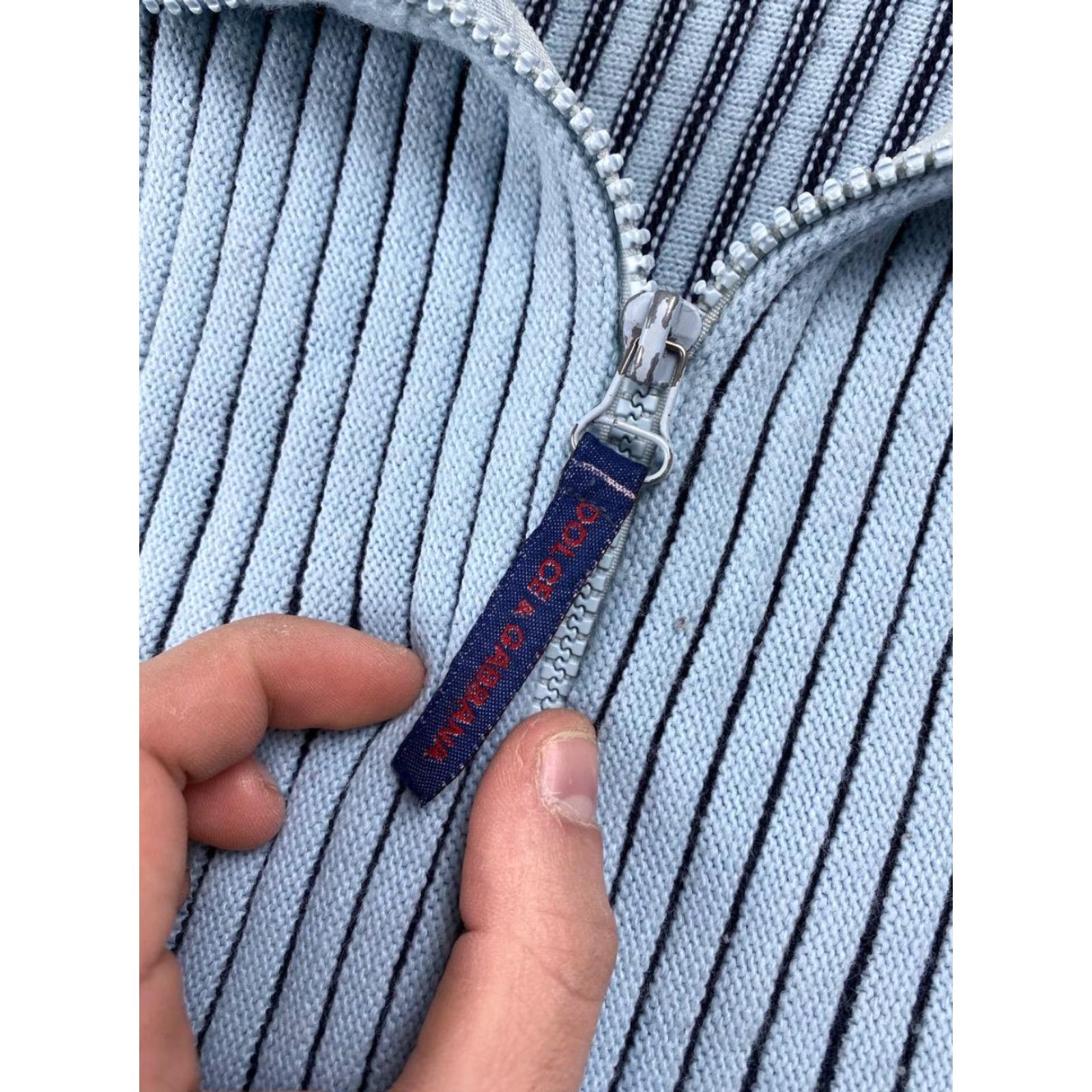 Dolce & Gabbana Dolce&Gabbana Sweater Knit Full Zip Men 2XL Blue Vintage No Ribbed 00s Y2K Logo Size US XXL / EU 58 / 5 - 7 Thumbnail