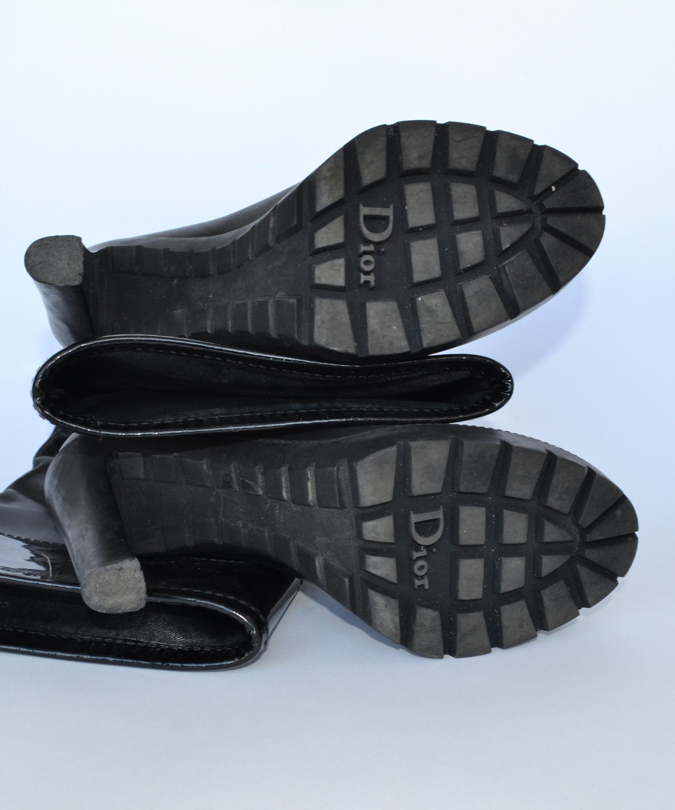 Dior DIOR Heels Boots Black Leather Logo Tall Shoes Size 39 Size US 9 / IT 39 - 11 Thumbnail