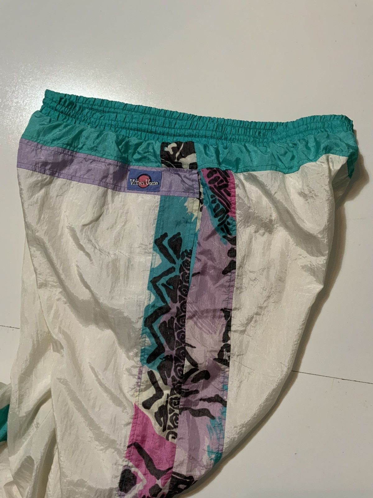 Vintage Vintage 80s Windbreaker Abstract Tie Dye Jogger Track Pants Size US 36 / EU 52 - 5 Thumbnail