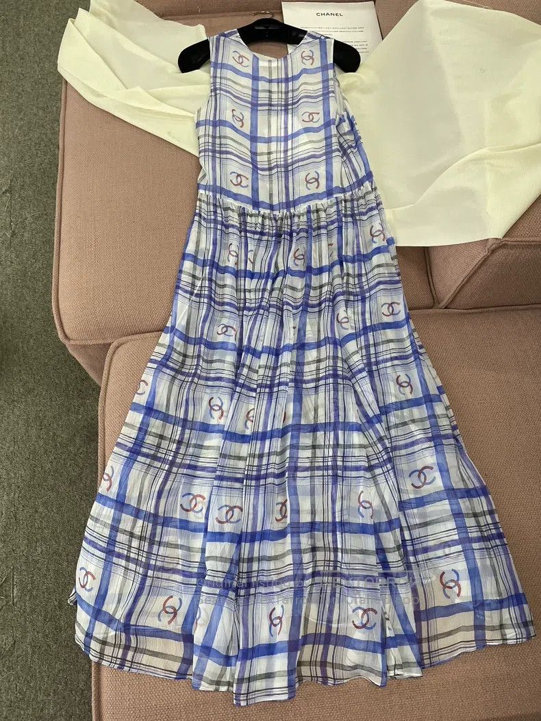 Chanel Chanel 23P silk print full logo full double C dress Size XS / US 0-2 / IT 36-38 - 3 Thumbnail