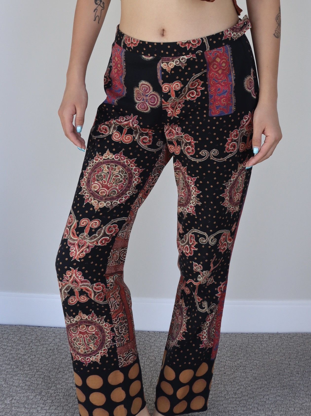 Issey Miyake × Vintage 90s Rare Issey Miyake Paisley Print Pants Size 29" - 3 Thumbnail