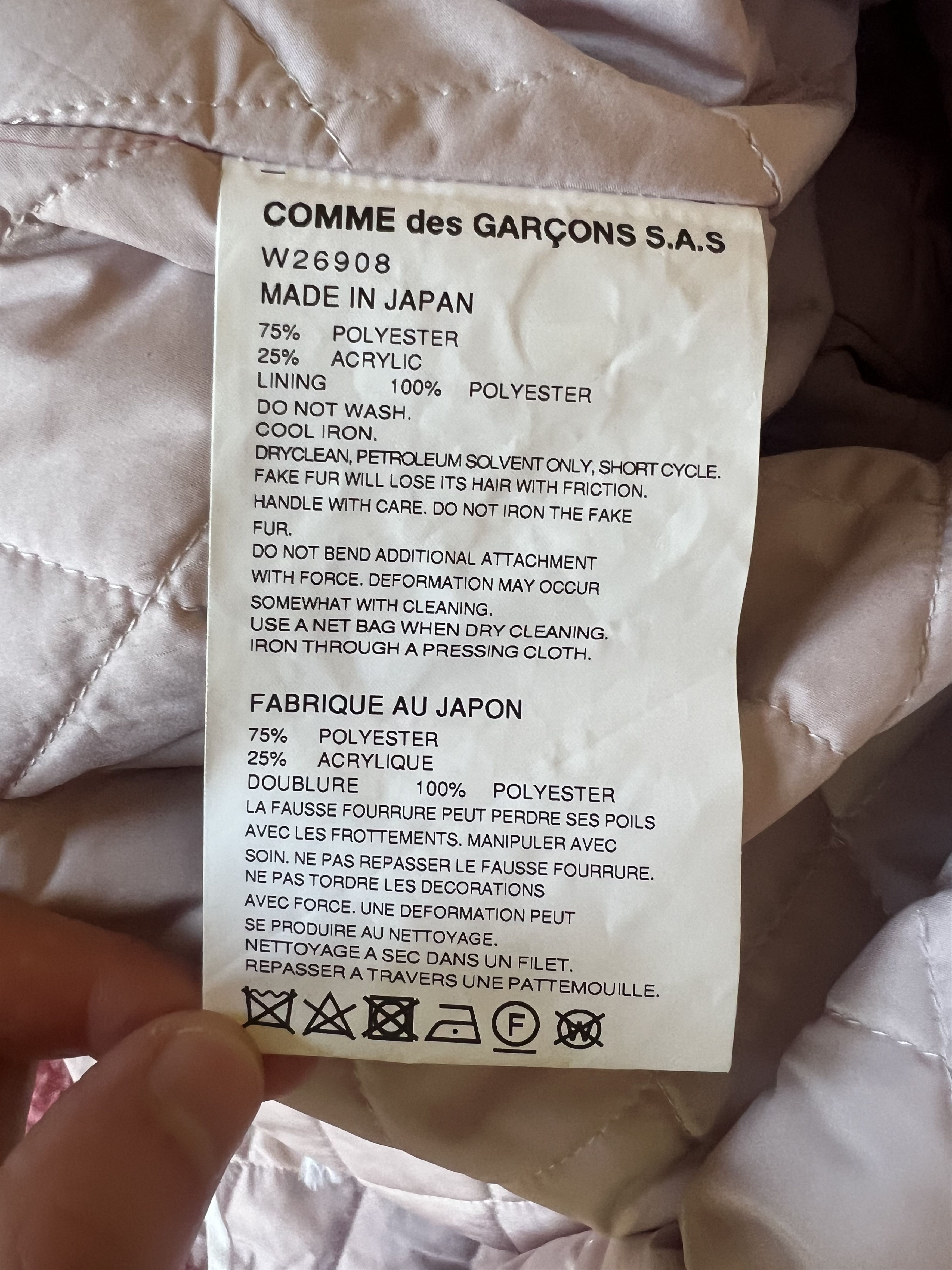 Comme des Garcons Homme Plus CDG Shirt Boys Pink Fleece Hooded Bunny Ear Poncho Size US S / EU 44-46 / 1 - 5 Thumbnail