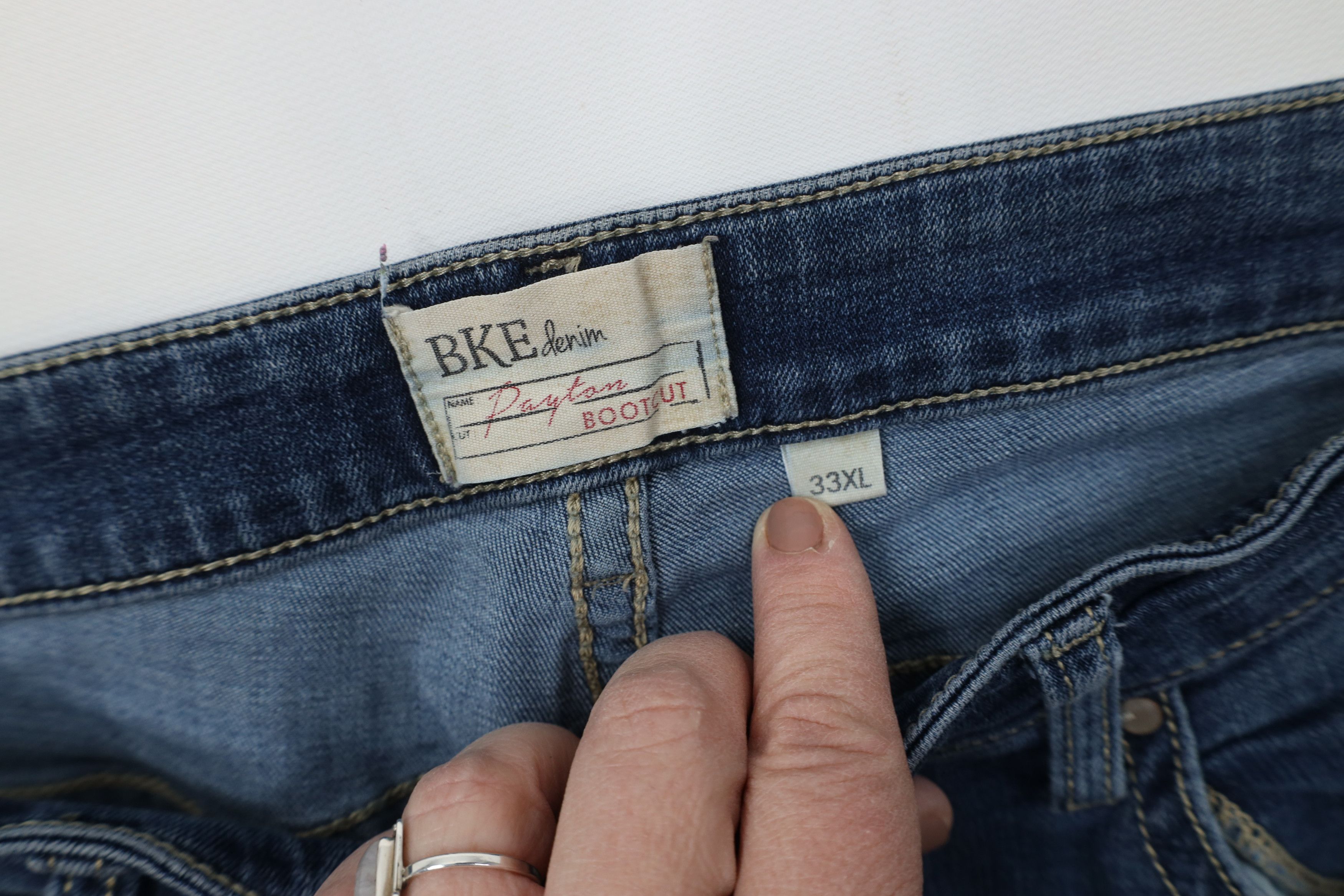 Vintage Buckle BKE Stitch Payton Flared Bootcut Denim Jeans Blue Size 33" - 10 Thumbnail