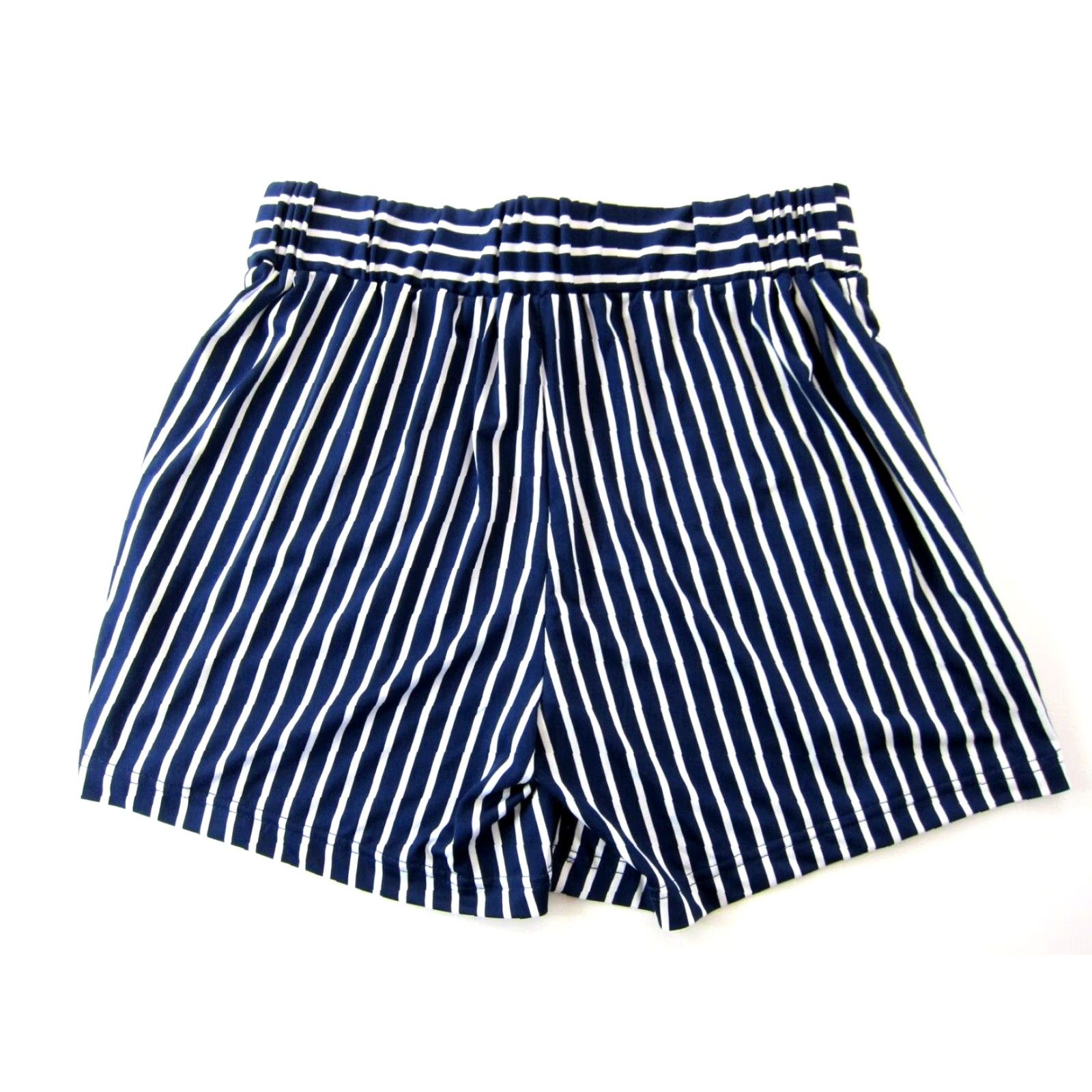 Vintage NWT Robert Louis Navy Blue White Stripe Stretch High Rise Pocket Sailor Shorts S Size 28" / US 6 / IT 42 - 2 Thumbnail