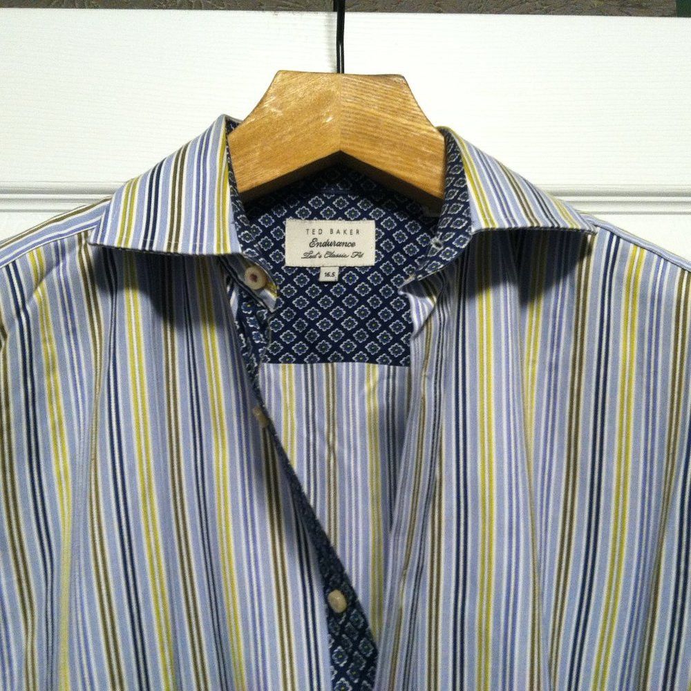 Ted Baker TED BAKER MENS 100%COTTON CASUAL SHIRT SIZE: 16.5 Size US L / EU 52-54 / 3 - 1 Thumbnail