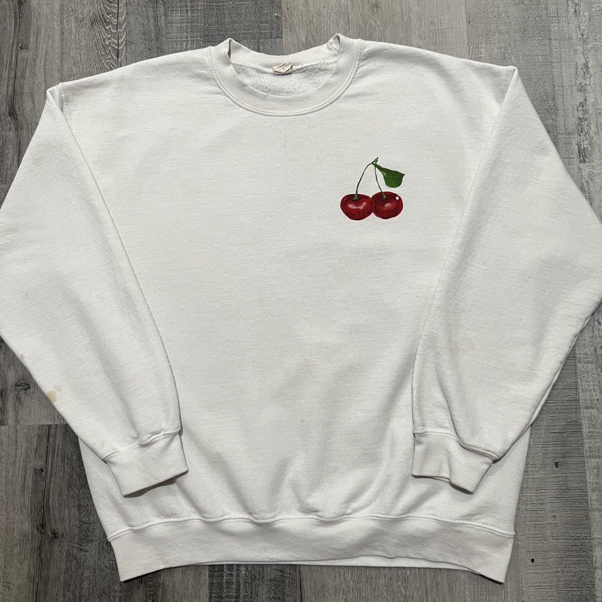 Vintage VTG Altar'd State White Cherry Graphic 90s Sweatshirt Large Size L / US 10 / IT 46 - 1 Thumbnail