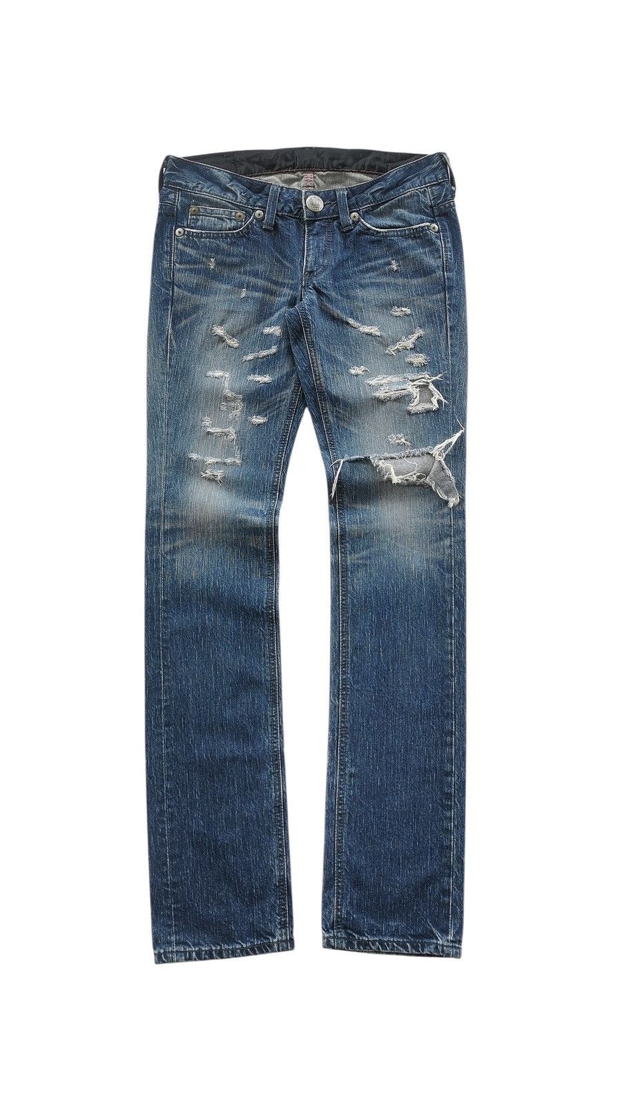 Tornado Mart Edwin Distressed Crash Denim Size 29" - 2 Thumbnail