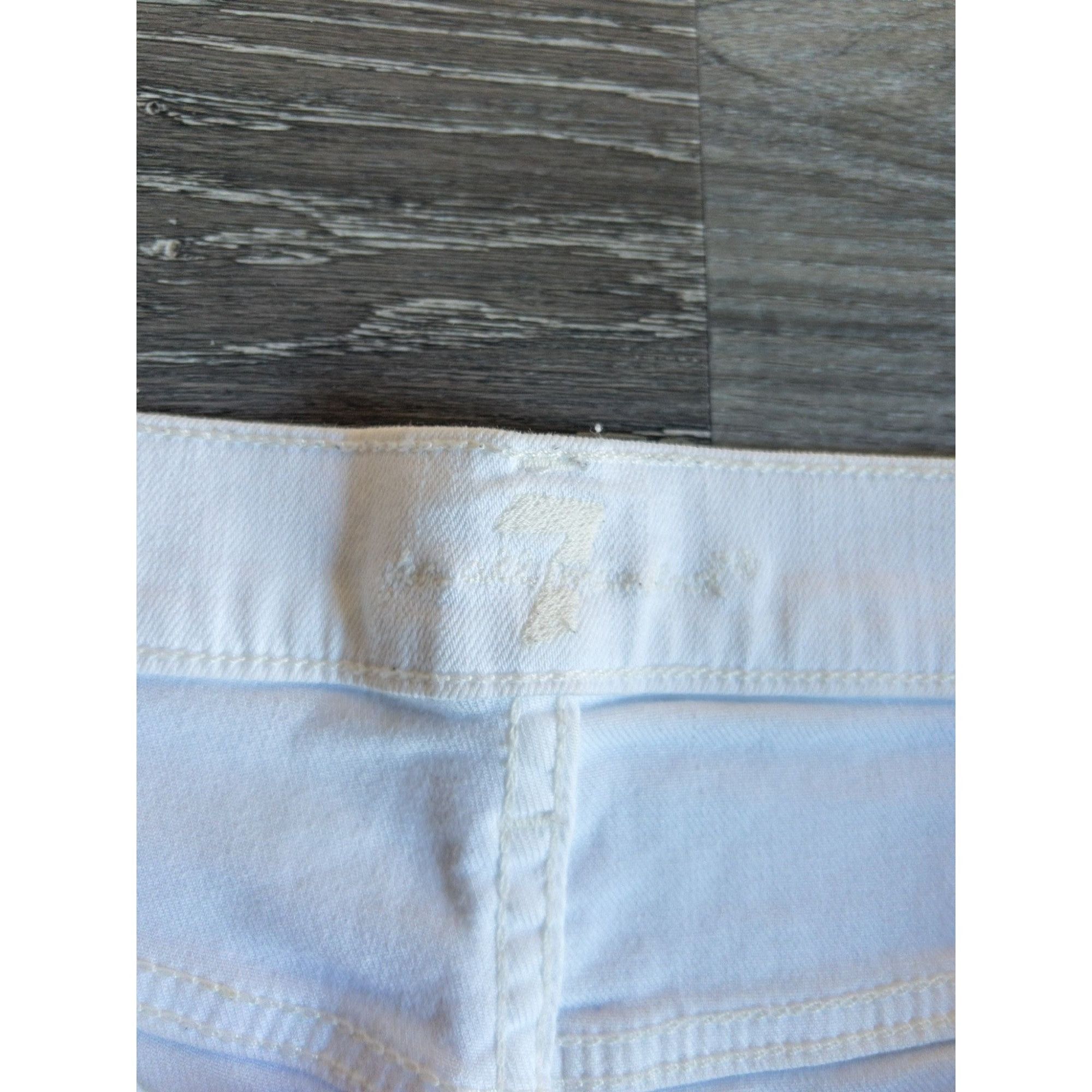 7 For All Mankind 7 For All Mankind Mens White Denim Shorts Size 31 women Size 31" - 4 Thumbnail