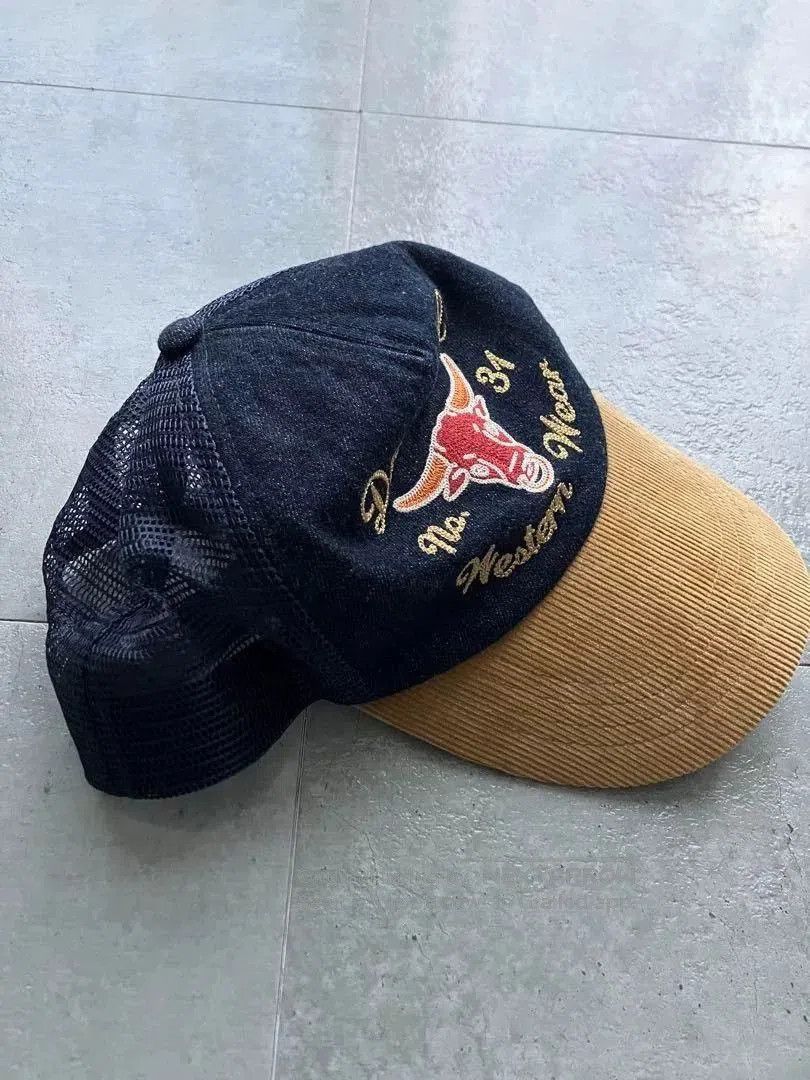 RRL Ralph Lauren double rl embroidered denim trucker cap. Size ONE SIZE - 4 Thumbnail