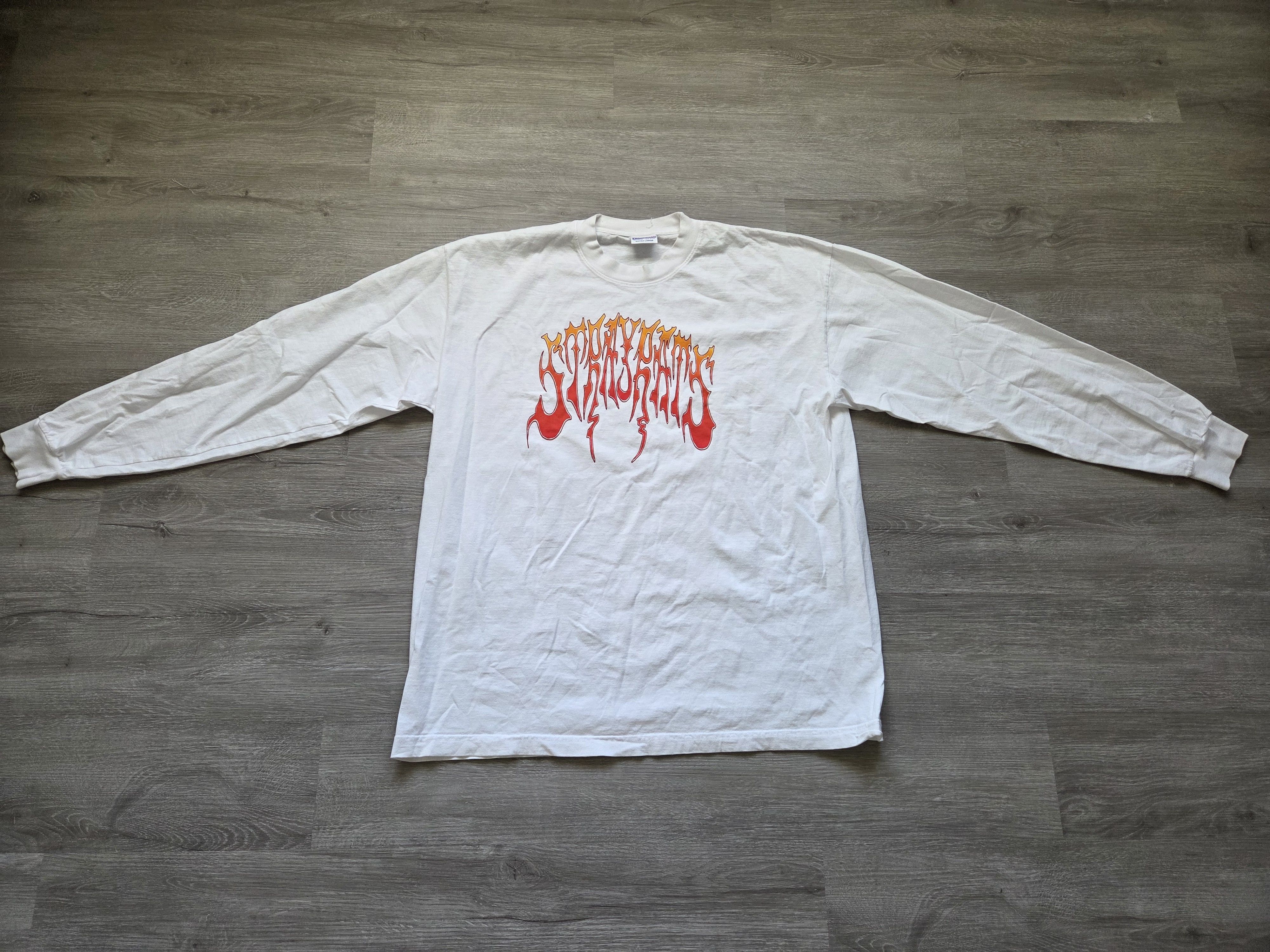 Stray Rats Stray rats script long sleeve tee white Size US XL / EU 56 / 4 - 1 Thumbnail