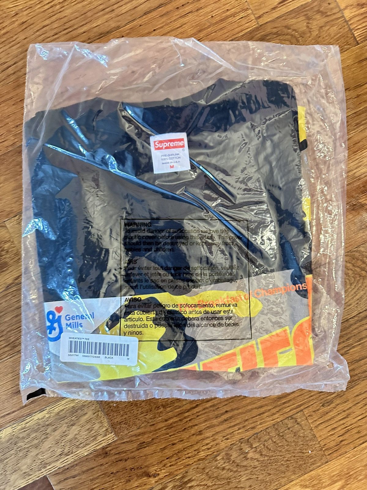 Supreme Supreme Wheaties Tee Black Sz M Size US M / EU 48-50 / 2 - 2 Thumbnail