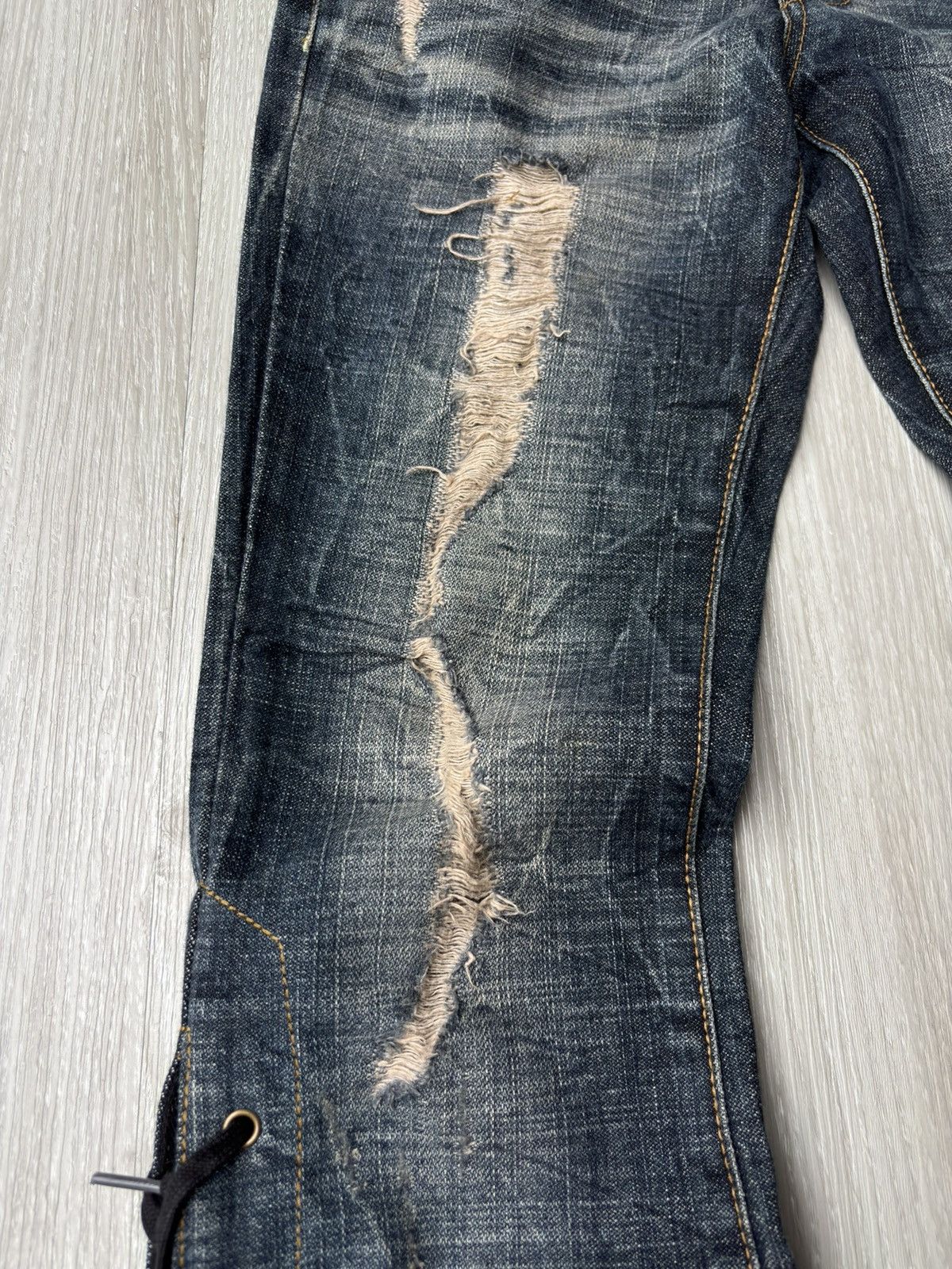 Japanese Brand AQUA JEANS phyton lace up flare jeans Size US 26 / EU 42 - 2 Thumbnail