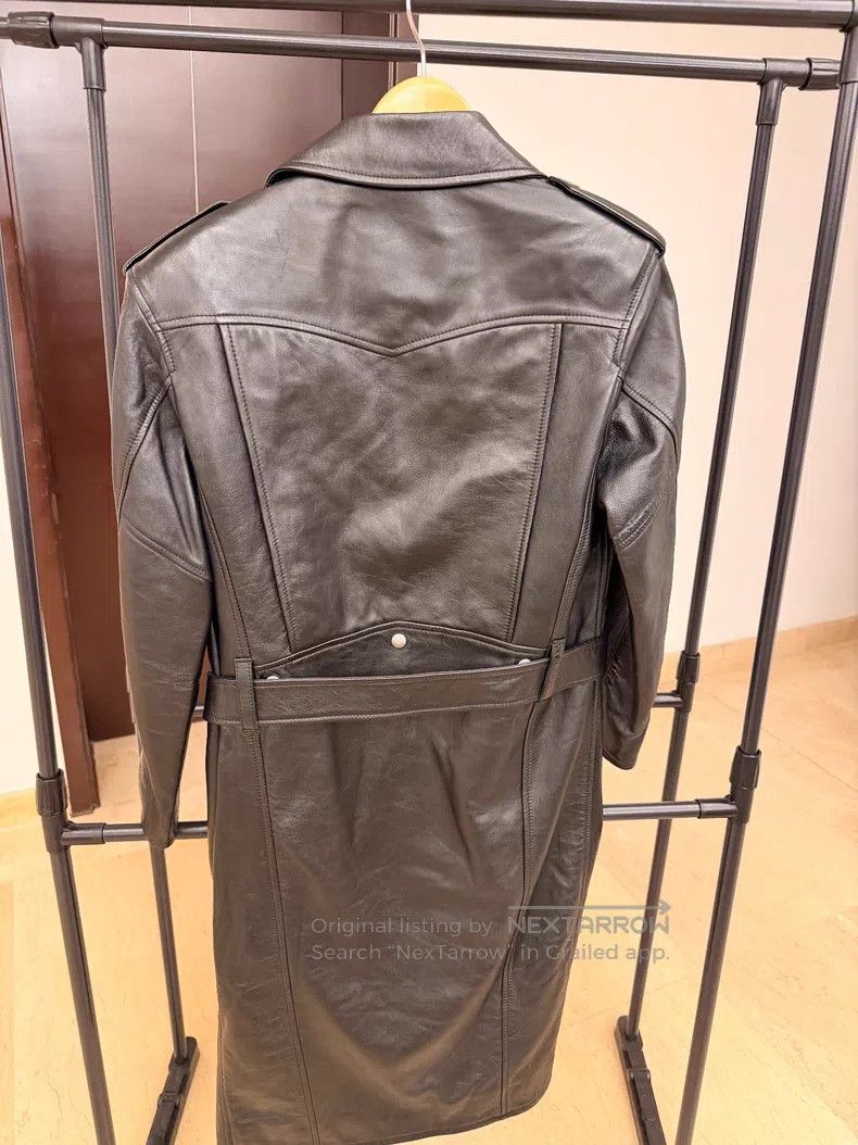 Saint Laurent Paris Saint Laurent Paris Black Long Leather Jacket Size XXS / US 00 / IT 34 - 6 Thumbnail