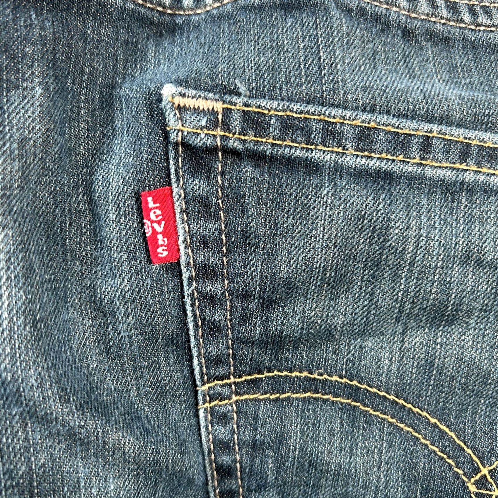 Levi's Levi's 505 Jeans Mens 37x24 Blue Denim Cotton Regular Fit Zip Fly Straight Leg Size US 37 - 7 Thumbnail