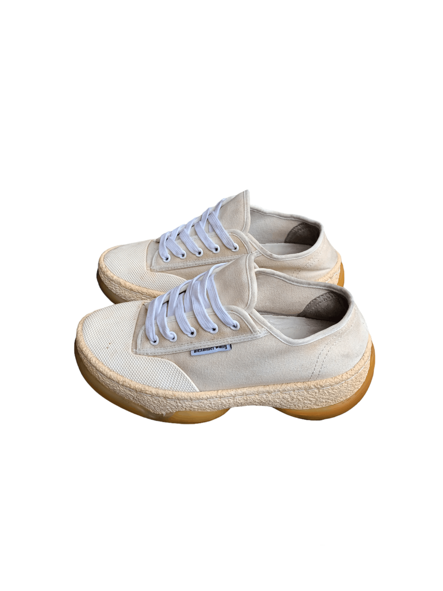 Alexander Wang × Designer × Japanese Brand ALEXANDER WANG A1 WHITE CANVAS LOW TOP SNEAKER Size US 6 / IT 36 - 1 Thumbnail