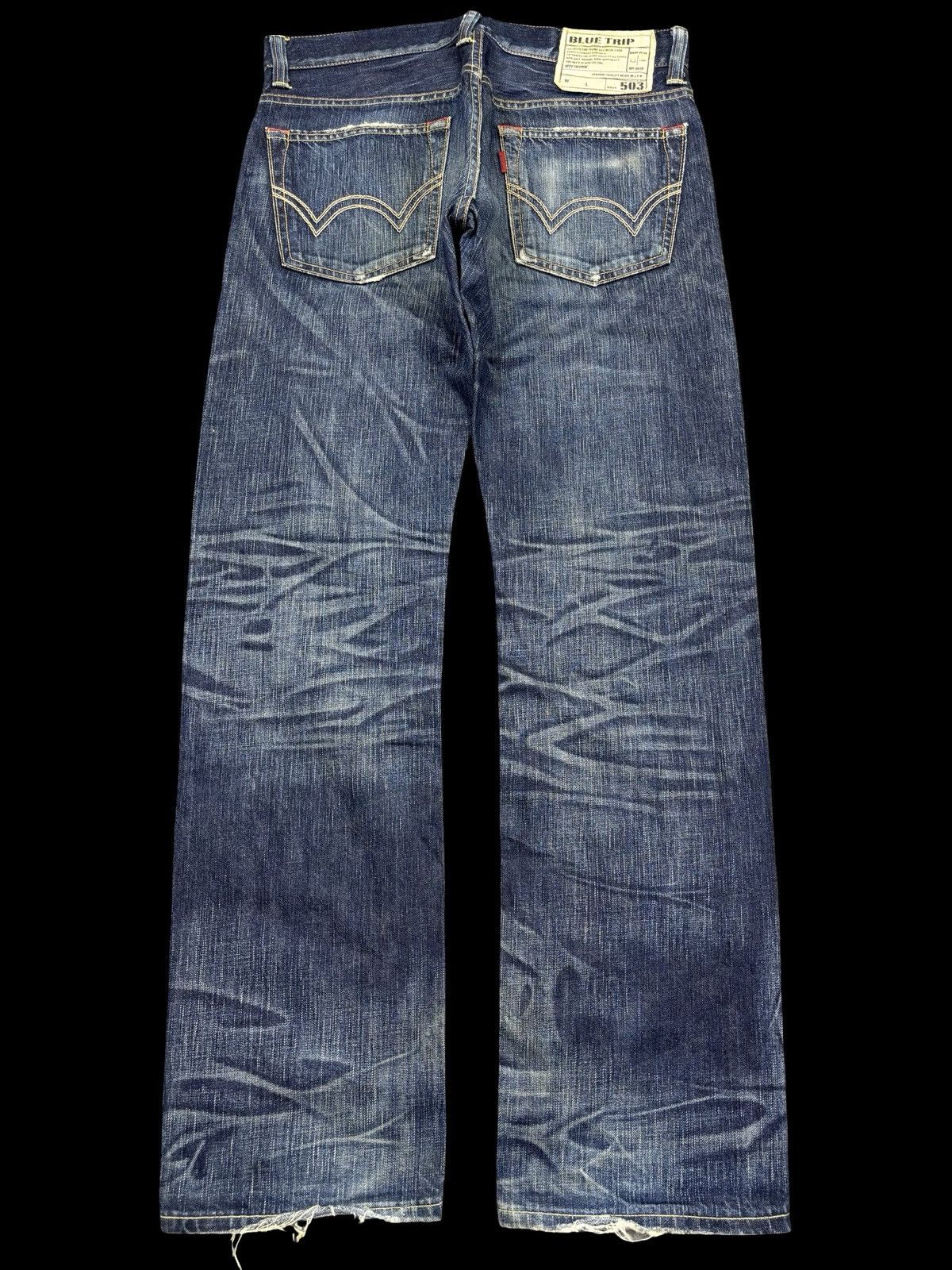 Edwin 💥Rare Fades💥Archival Edwin 503 Rare Straight Cut Denim K30 Size US 33 - 2 Thumbnail