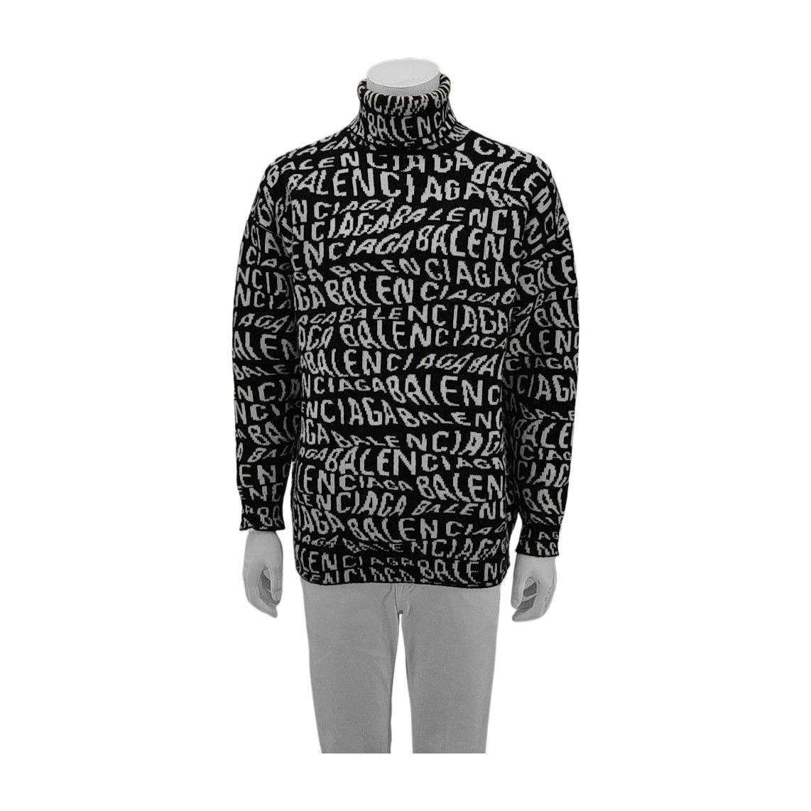 Balenciaga BALENCIAGA All-Over Logo Turtleneck Sweater Size XS Size US XS / EU 42 / 0 - 1 Thumbnail