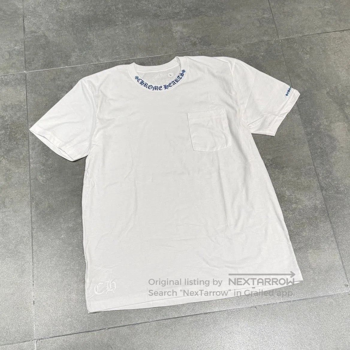 Chrome Hearts Chrome Hearts White Blue Collar Short Sleeve Tee. Size US L / EU 52-54 / 3 - 1 Thumbnail