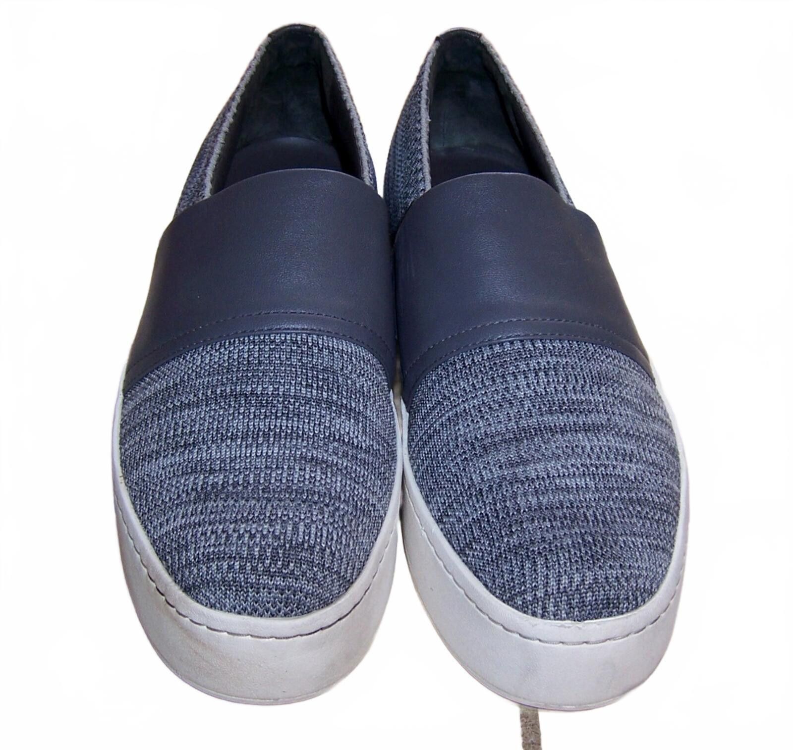 Vince Vince Ward Gray Knit & Leather Slip-On Platform Sneakers-8.5 Size US 8.5 / IT 38.5 - 3 Thumbnail