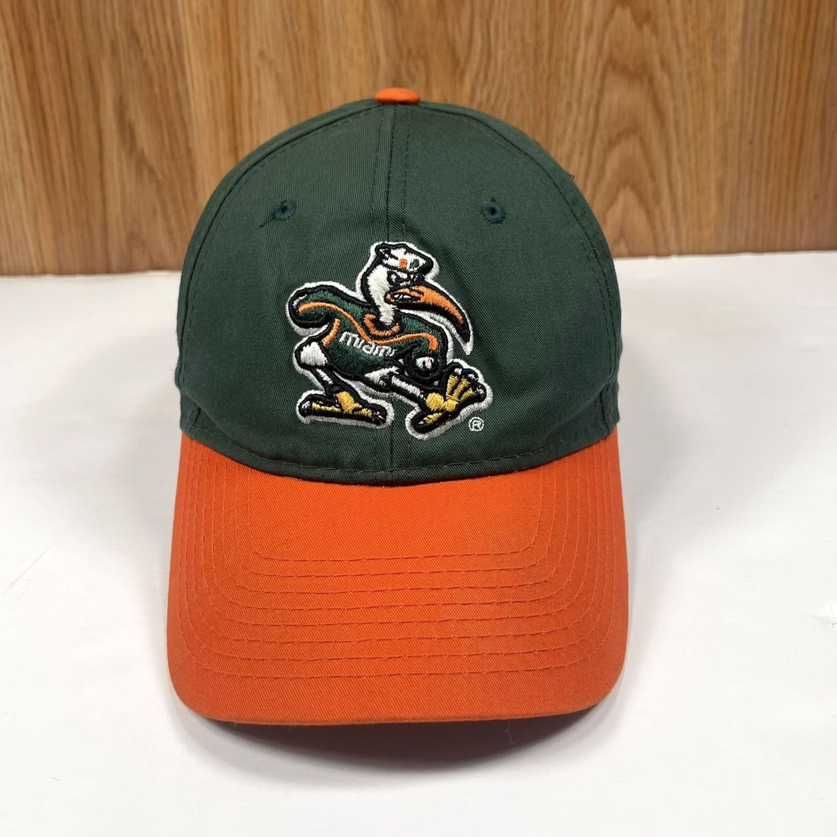 Vintage OC Sports Hat Adult Green Orange Miami Christian #18 Adjustable Baseball Cap Size ONE SIZE - 2 Thumbnail
