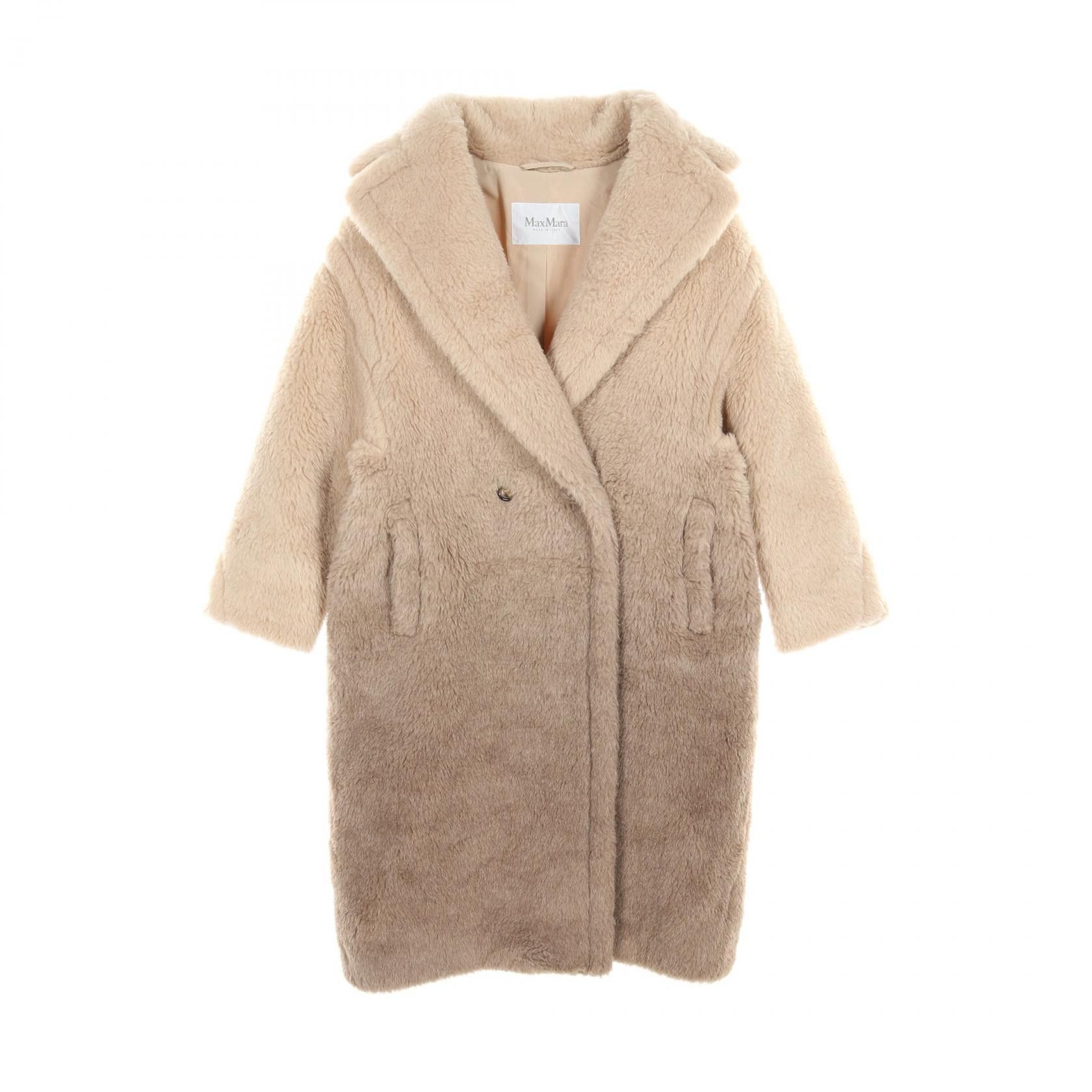 MaxMara Max Mara GATTO Wool Silk Alpaca Outerwear Natural Material Outerwear