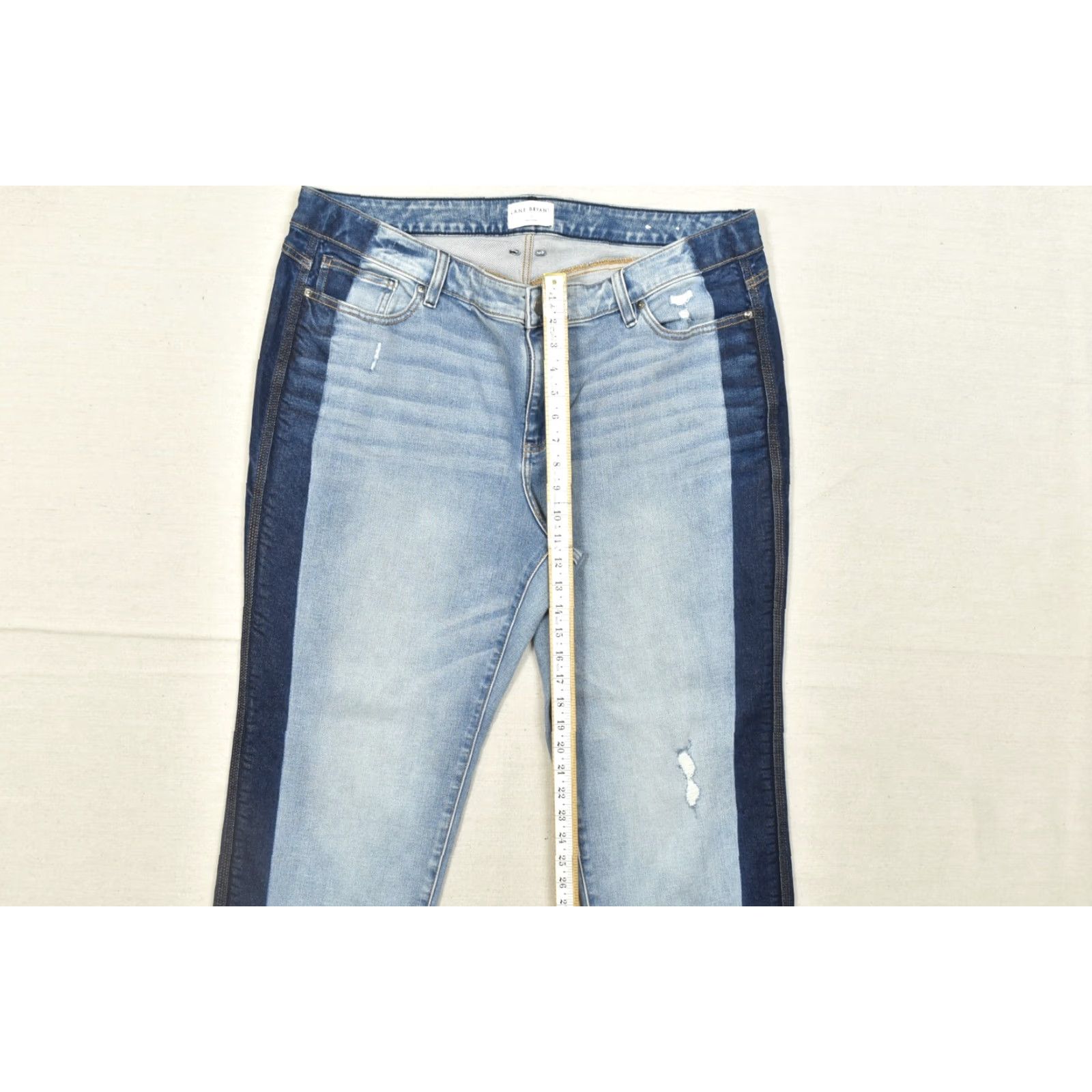 Vintage Lane Bryant Signature Fit Mid-Rise Straight Leg Jeans Blue Denim Two Tone Sz 22 Womens Jeans Stretch Cotton Denim 5-Pocket Solid Modern Woman Size 40" / US 18 - 4 Thumbnail