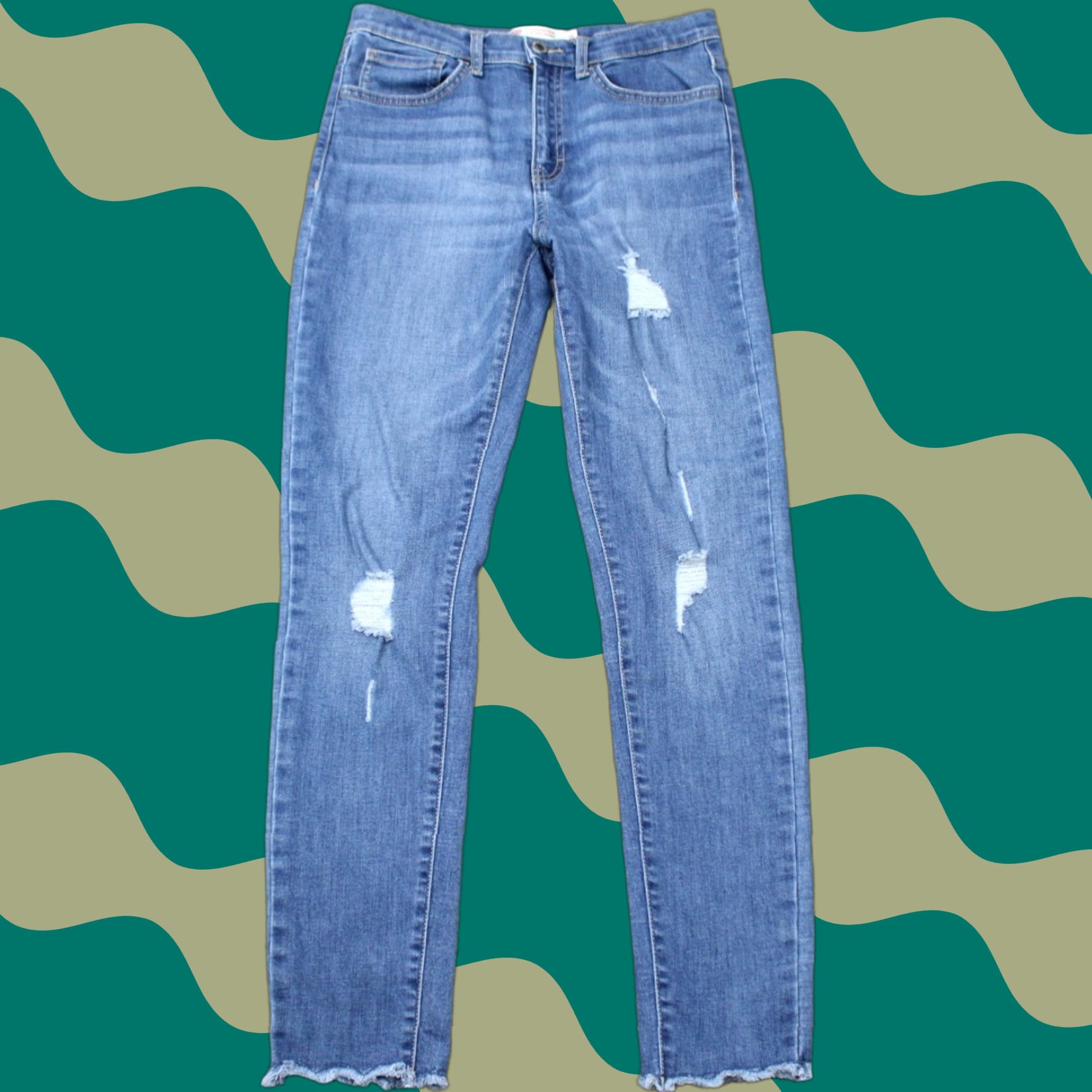 Levi's Levi’s Jeans Womens 16 Blue 720 High-Rise Super Skinny Distressed Denim Jeans (28x28) Size 38" / US 16 / IT 52 - 1 Thumbnail