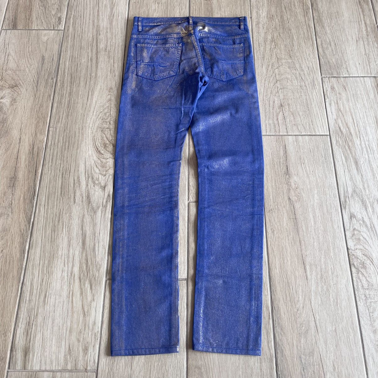 Dior Homme SS2009 ‘Planisphère’ Luster Gold Wax Denim Jeans Size US 27 - 2 Thumbnail