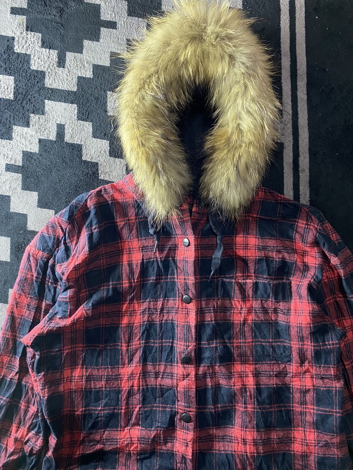20471120 × Hysteric Glamour × Japanese Brand Japanese tbj nearby tartan fur hoodie Size US L / EU 52-54 / 3 - 3 Thumbnail