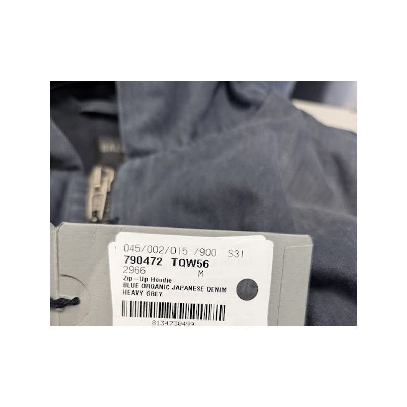 Balenciaga o1rshd1 Organic Japanese Denim Zip-Up Hoodie in Heavy Grey Size US M / EU 48-50 / 2 - 23 Thumbnail