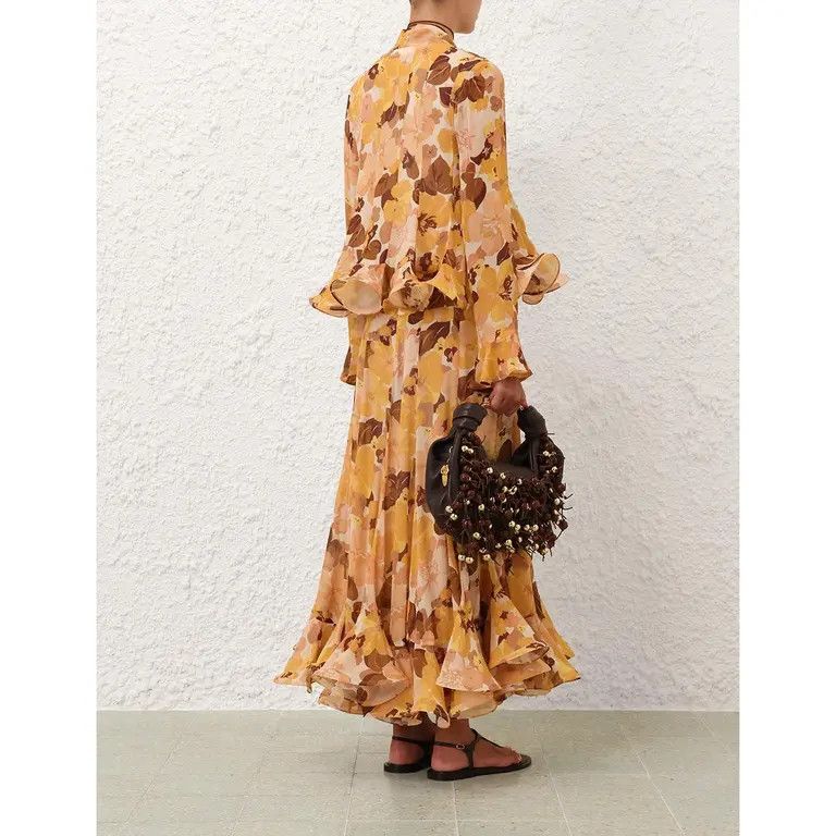 Zimmermann oc11z0226 Balance Flutter Printed Midi Skirt In Multicolor Size 30" / US 8 / IT 44 - 4 Thumbnail
