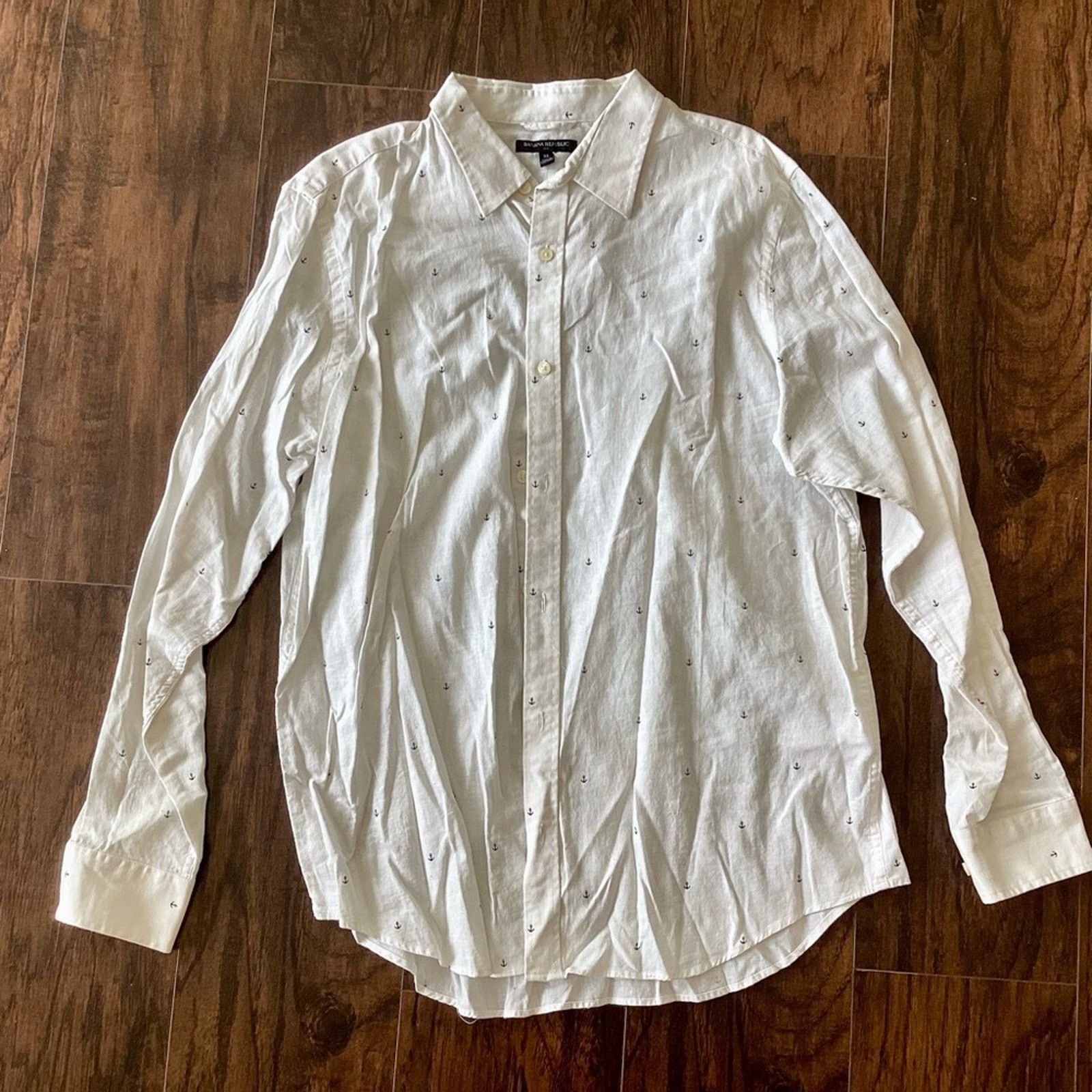 Banana Republic Banana Republic Linen/Cotton Blend Button Down Size US XL / EU 56 / 4 - 2 Thumbnail