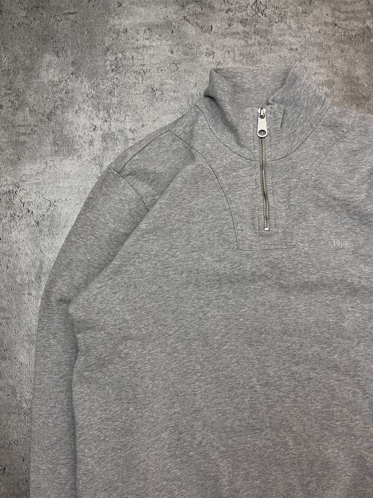 Dior Dior Grey Quarter-Zip Sweatshirt Size US M / EU 48-50 / 2 - 2 Thumbnail