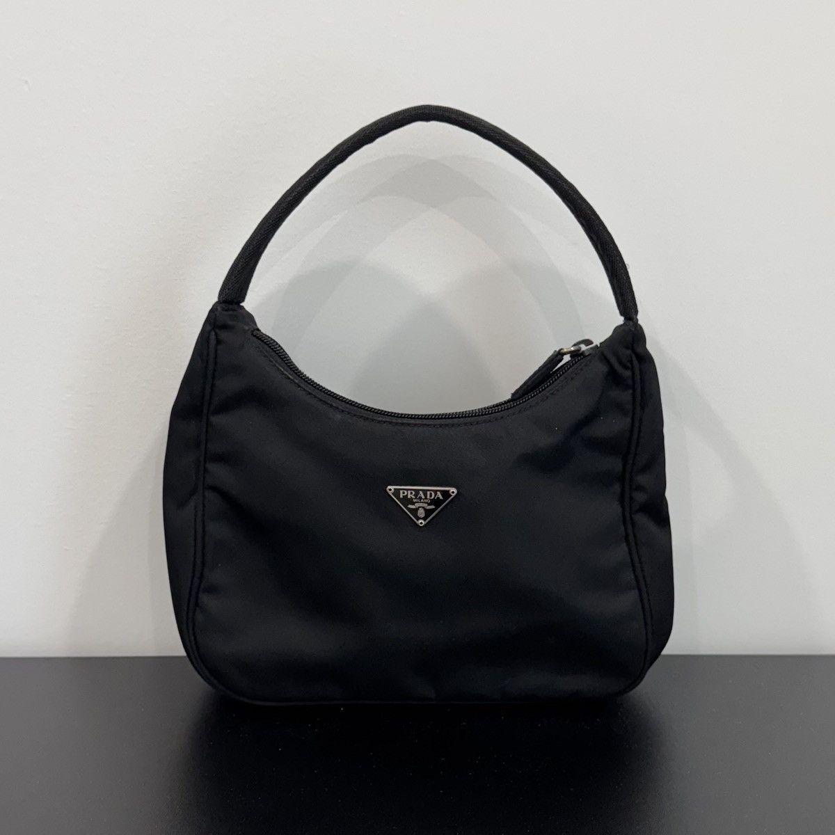 Prada Tessuto Black Nylon Mini Shoulder Bag, Women's