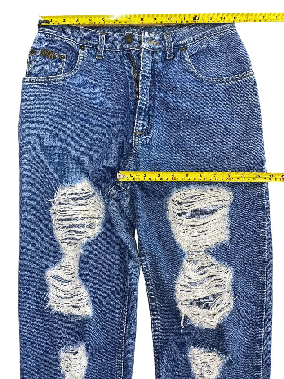 Japanese Brand Japanese Wesley Brand Acid Blue Wash Style Distressed Jeans Size US 30 / EU 46 - 5 Thumbnail