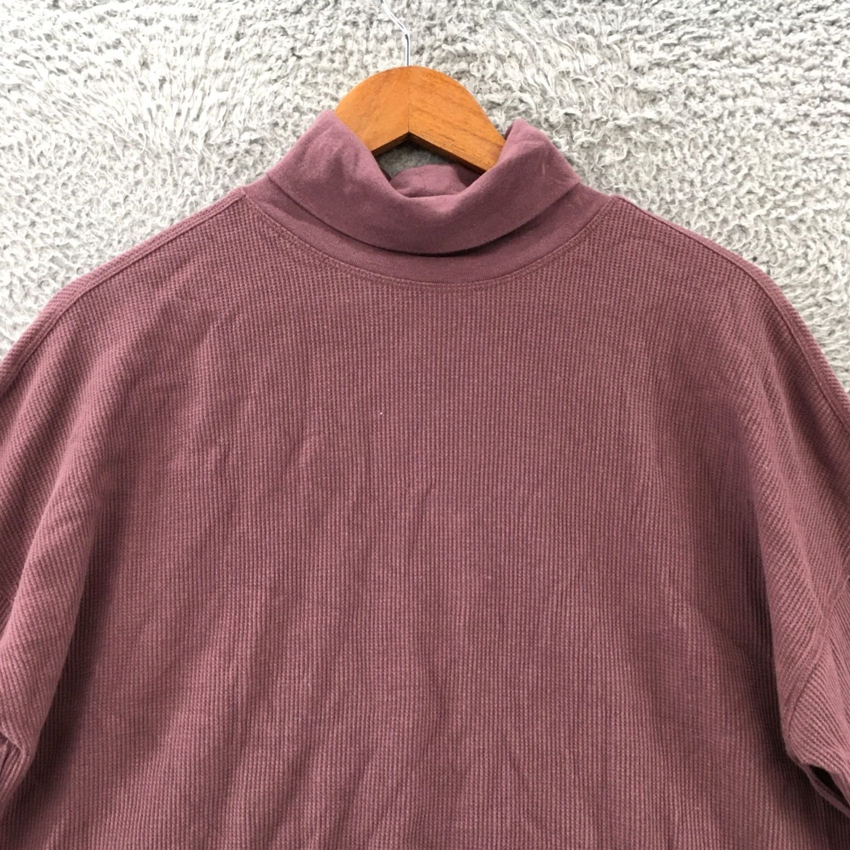 Calvin Klein Calvin Klein Turtleneck Sweater Women XL Purple Waffle Knit Pullover Long Sleeve Size XL / US 12-14 / IT 48-50 - 2 Thumbnail