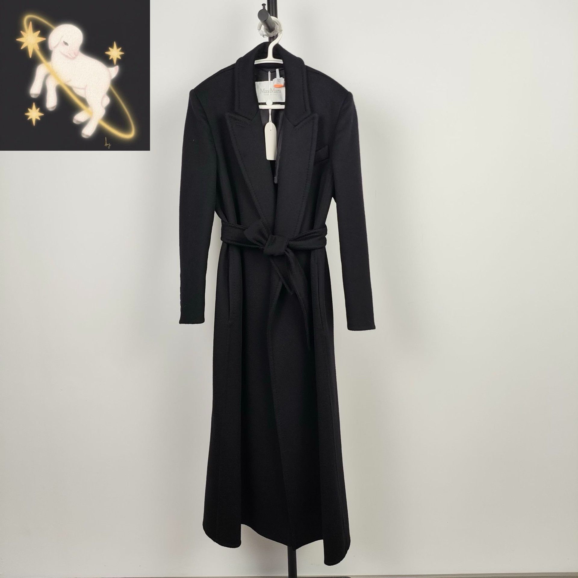 Max Mara Max Mara Long Black Coat 36 Women Size S / US 4 / IT 40 - 1 Thumbnail