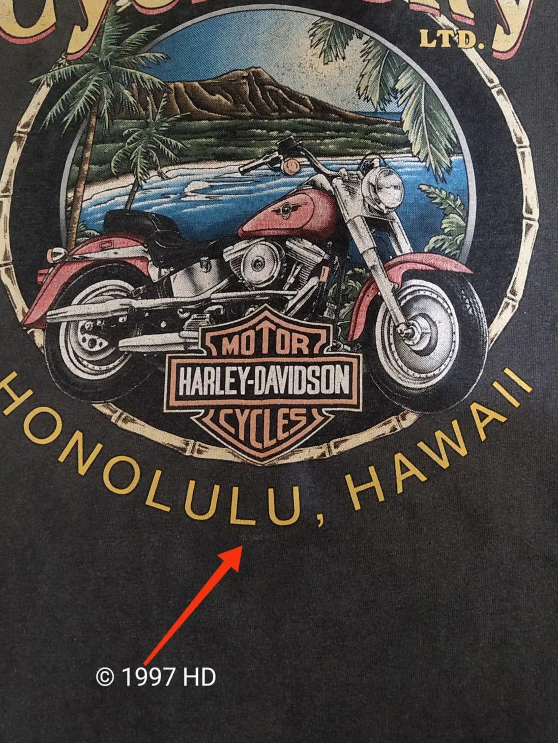 Harley Davidson Harley Davidson Hawaii Rare vintage 90's black faded Size US XXL / EU 58 / 5 - 7 Thumbnail